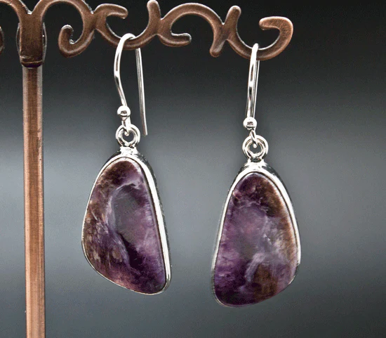 Sterling Silver Charoite Earrings
