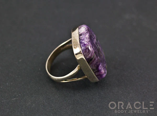 Sterling Silver Charoite Ring Size 7 - Image 3