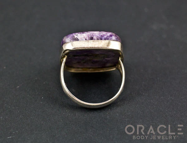 Sterling Silver Charoite Ring Size 7 - Image 4