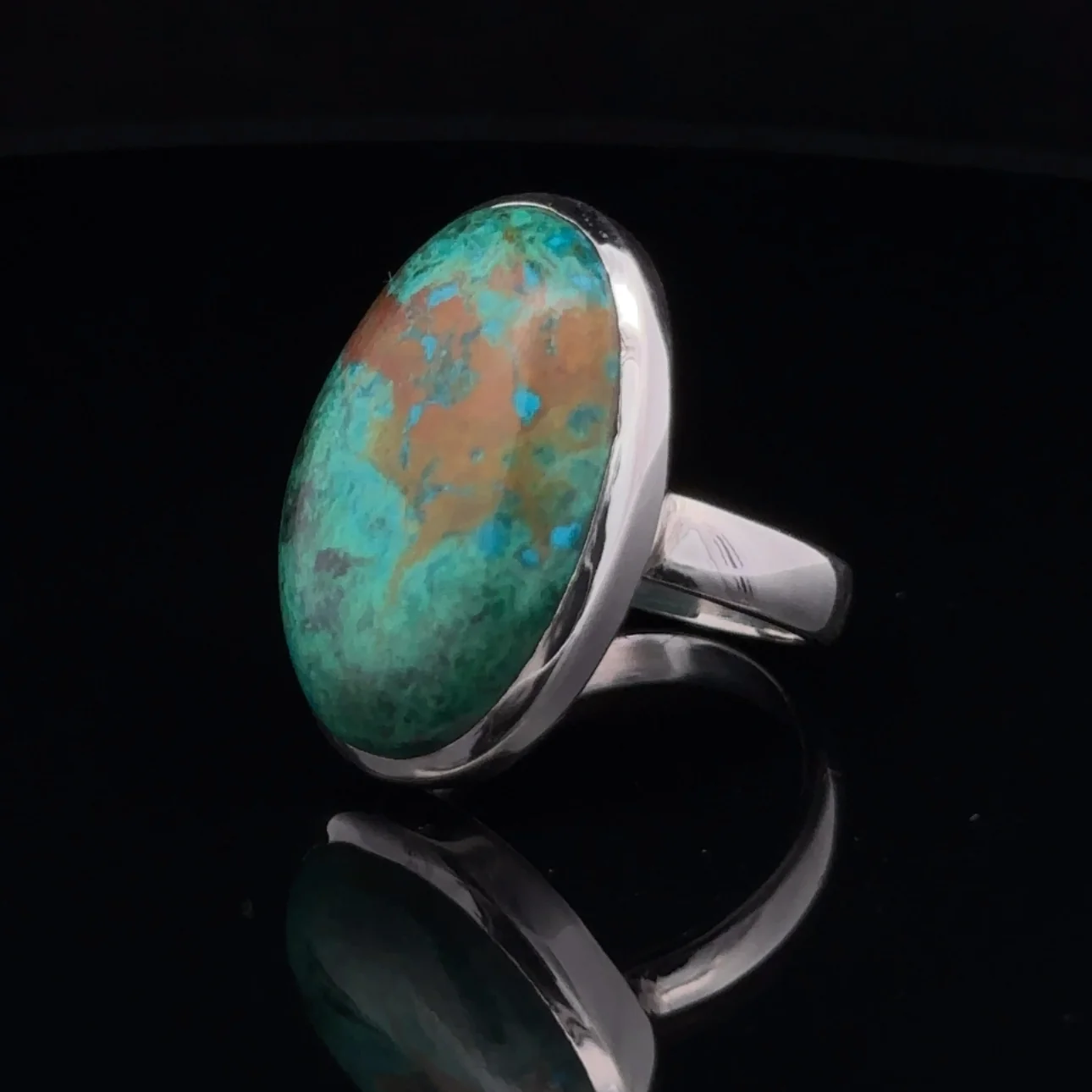 Sterling Silver Chrysocolla Ring Size 7 - Image 3