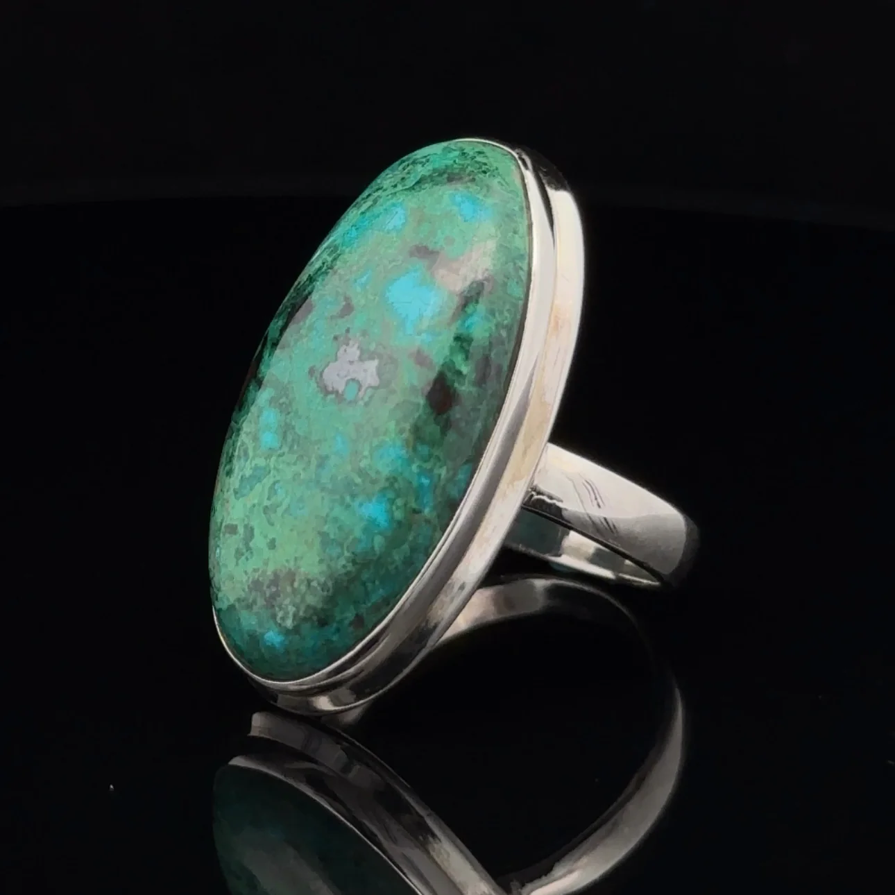 Sterling Silver Chrysocolla Ring Size 9 - Image 3