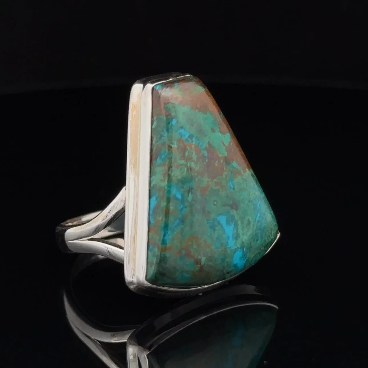 Sterling Silver Chrysocolla Ring Size 10 - Image 2