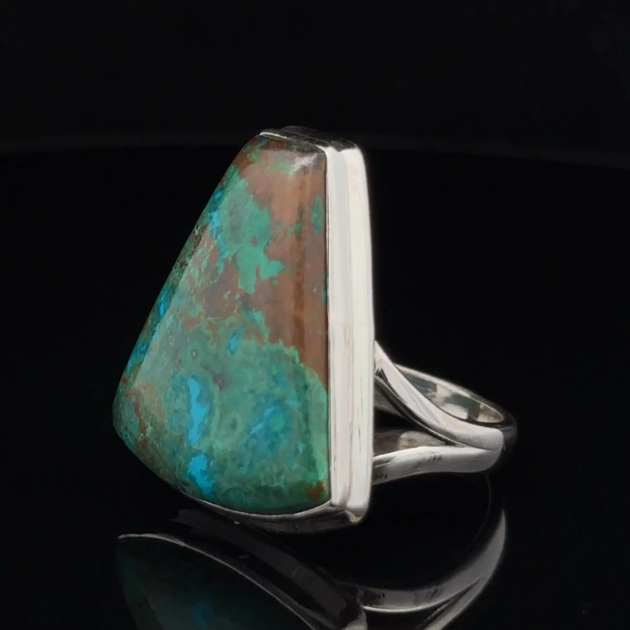 Sterling Silver Chrysocolla Ring Size 10 - Image 3
