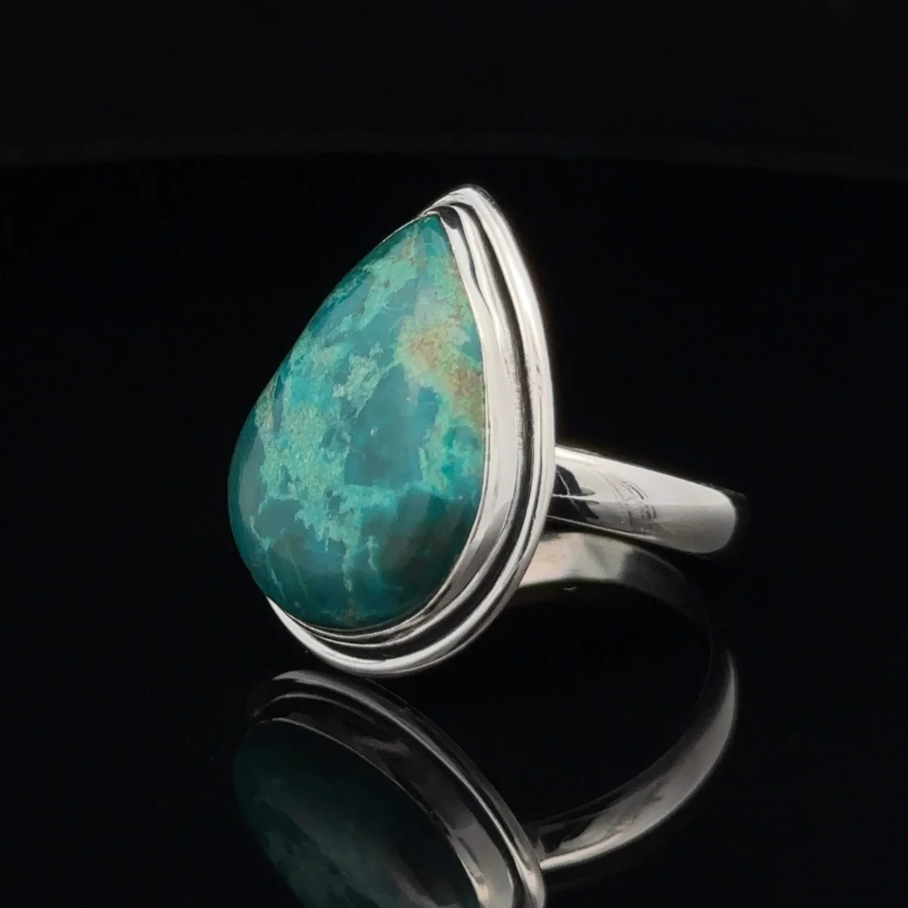 Sterling Silver Chrysocolla Ring Size 10 - Image 3