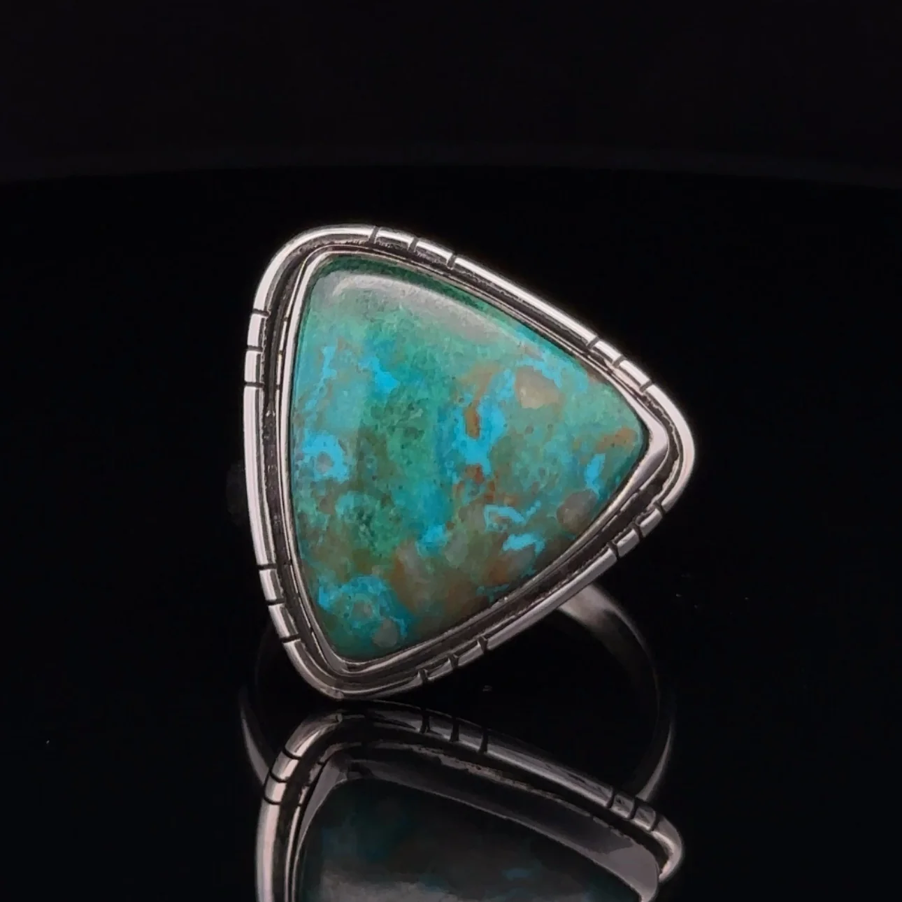 Sterling Silver Chrysocolla Ring Size 10 - Image 2