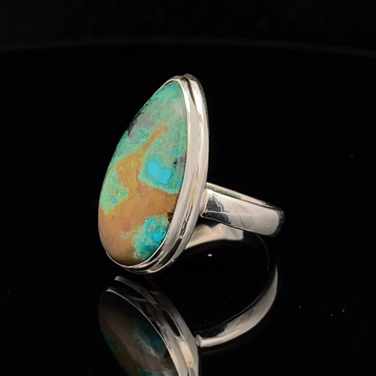 Sterling Silver Chrysocolla Ring Size 7 - Image 3