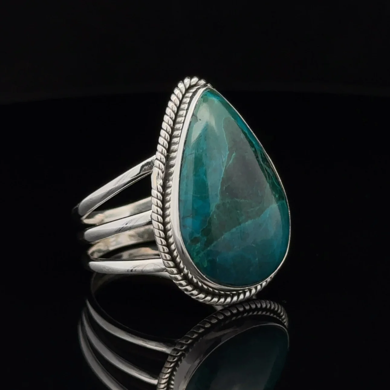 Sterling Silver Chrysocolla Ring Size 9.5 - Image 2