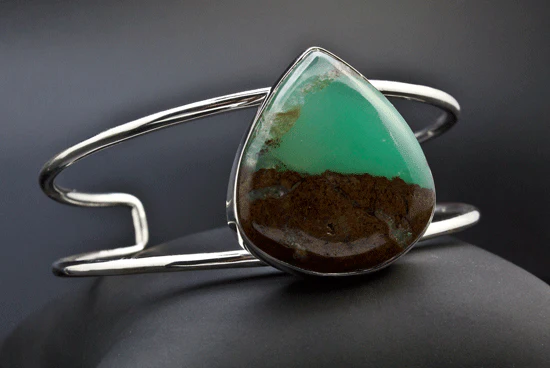 Sterling Silver Chrysoprase Bracelet - Image 2