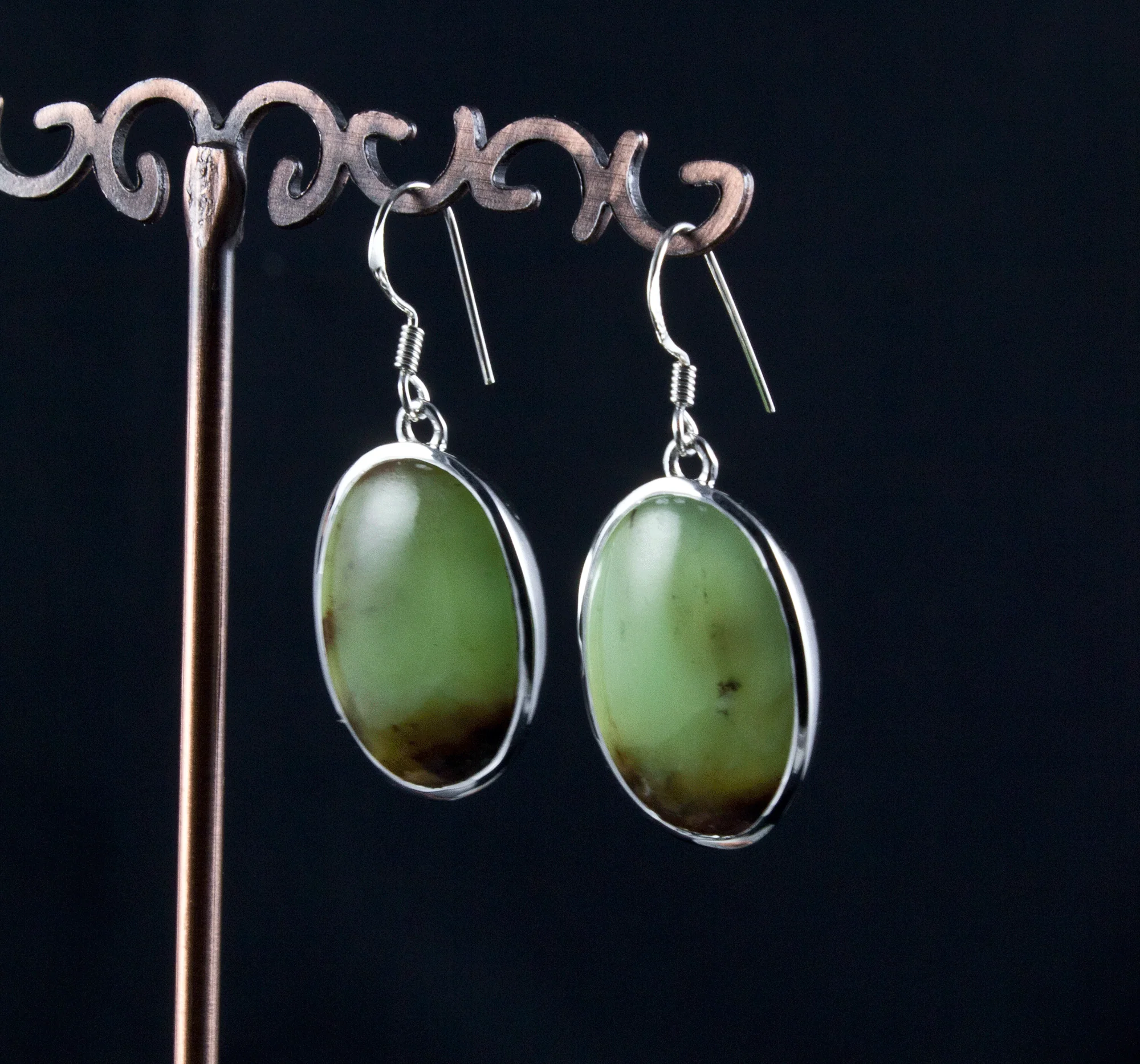 Sterling Silver Chrysoprase Earrings
