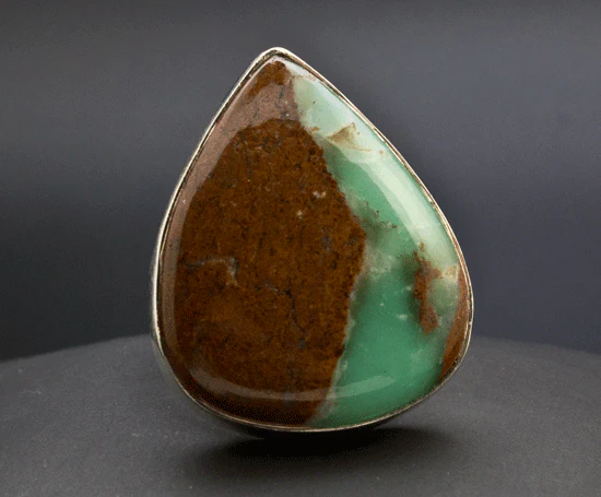 Sterling Silver Chrysoprase Ring Size 9 - Image 2