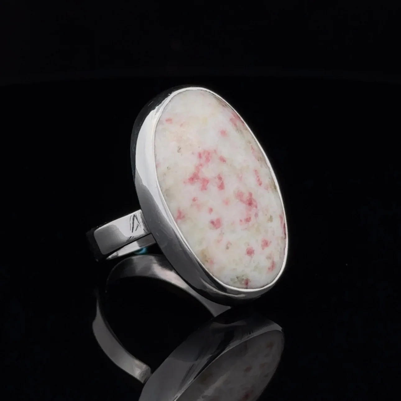 Sterling Silver Cinnabar Ring Size 6 - Image 2
