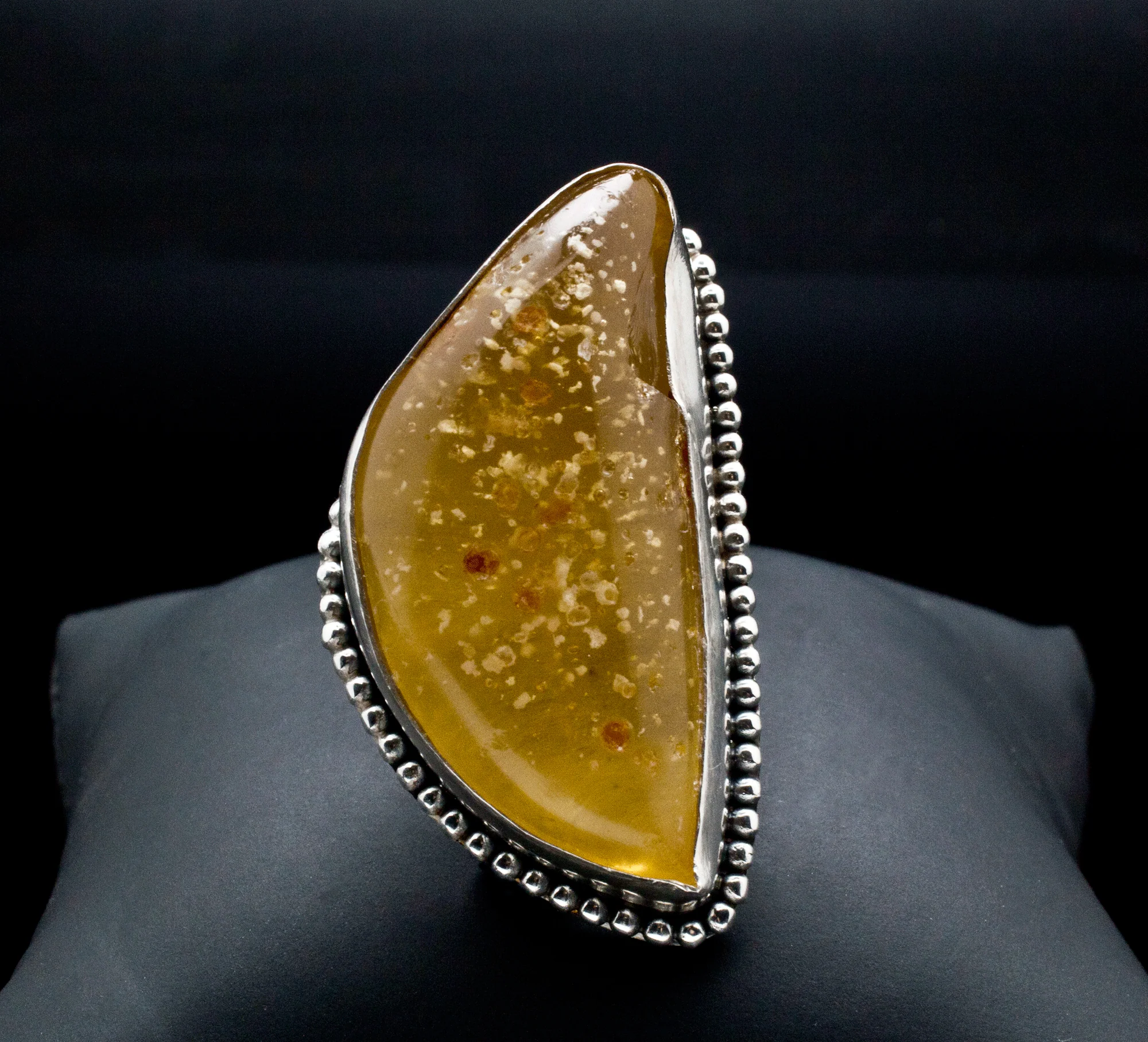 Sterling Silver Copal Amber Ring Size 7 - Image 2