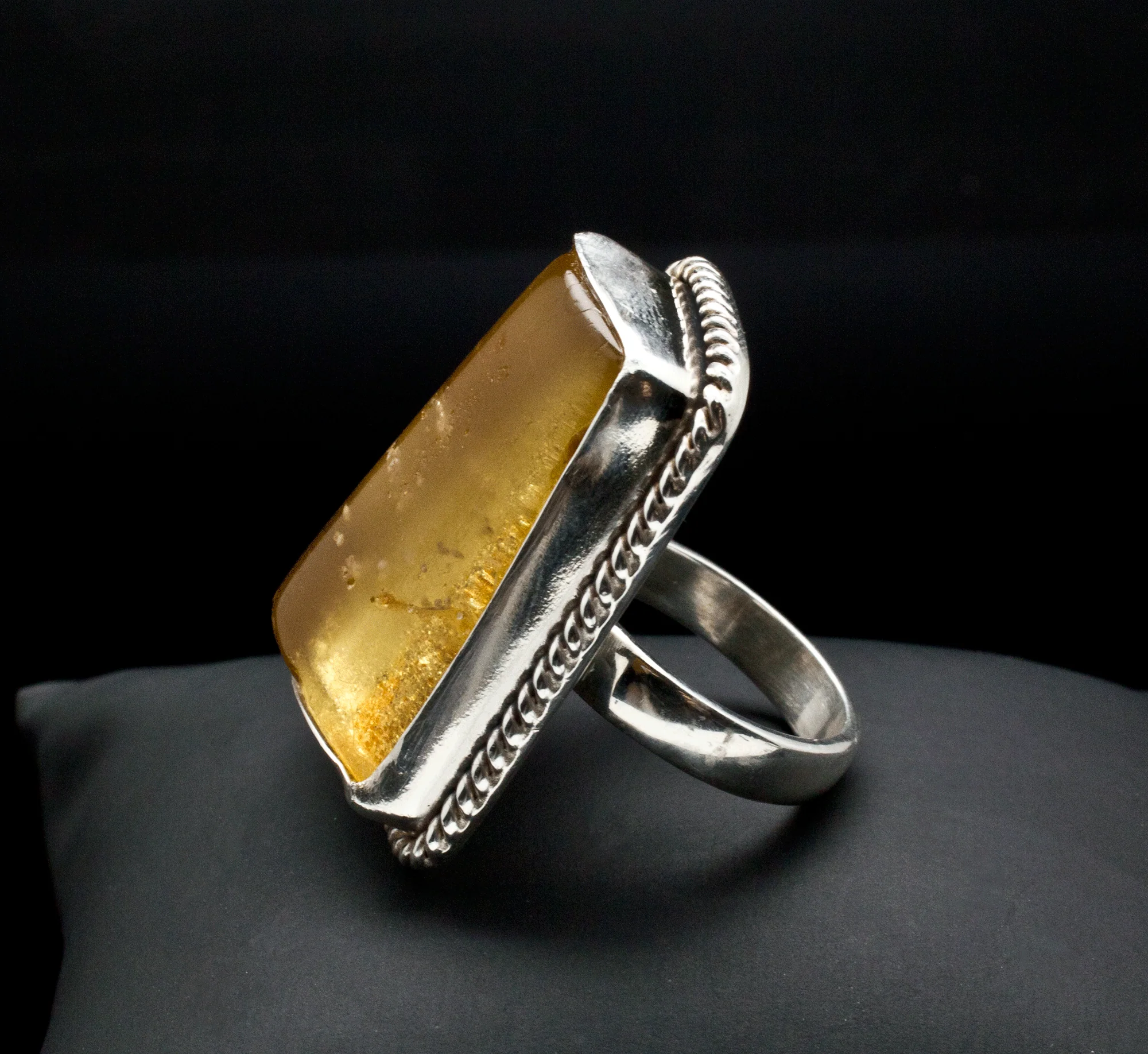 Sterling Silver Copal Amber Ring Size 8 - Image 3