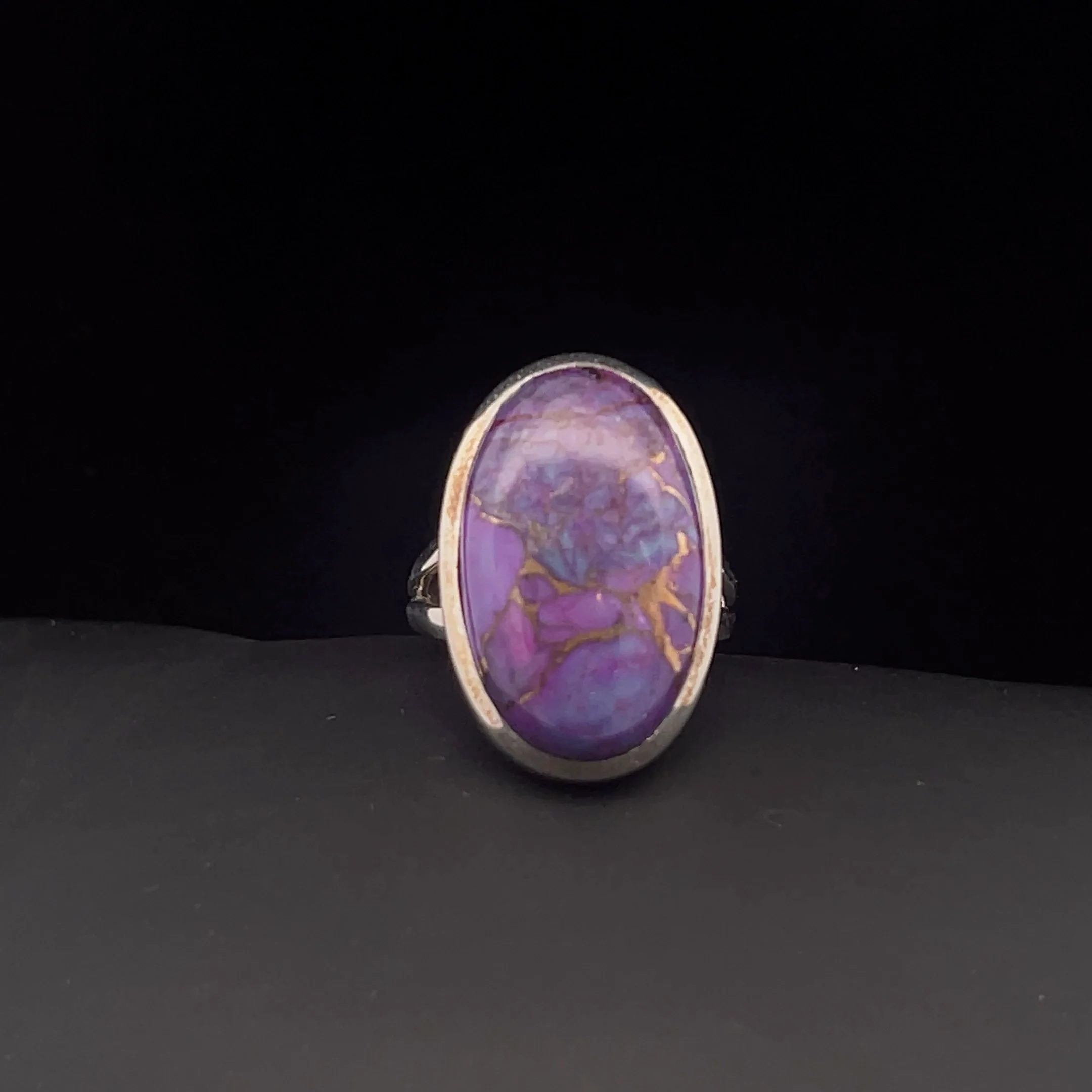 Sterling Silver Copper Purple Turquoise Ring Size 7
