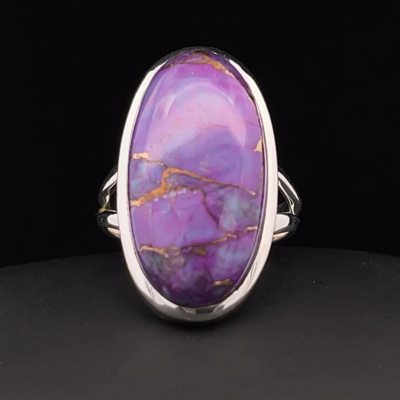 Sterling Silver Copper Purple Turquoise Ring Size 7