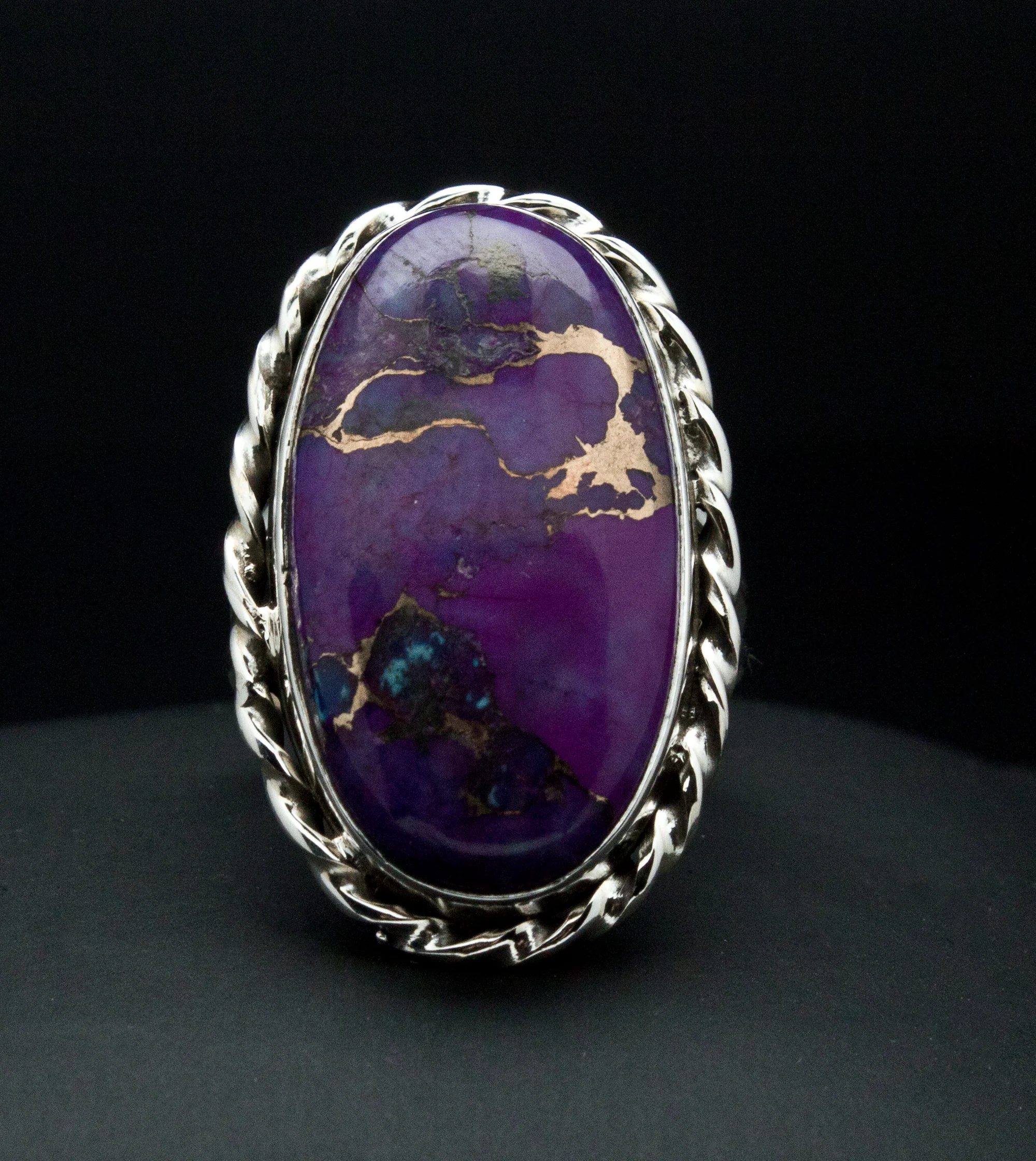 Sterling Silver Copper Purple Turquoise Ring Size 6
