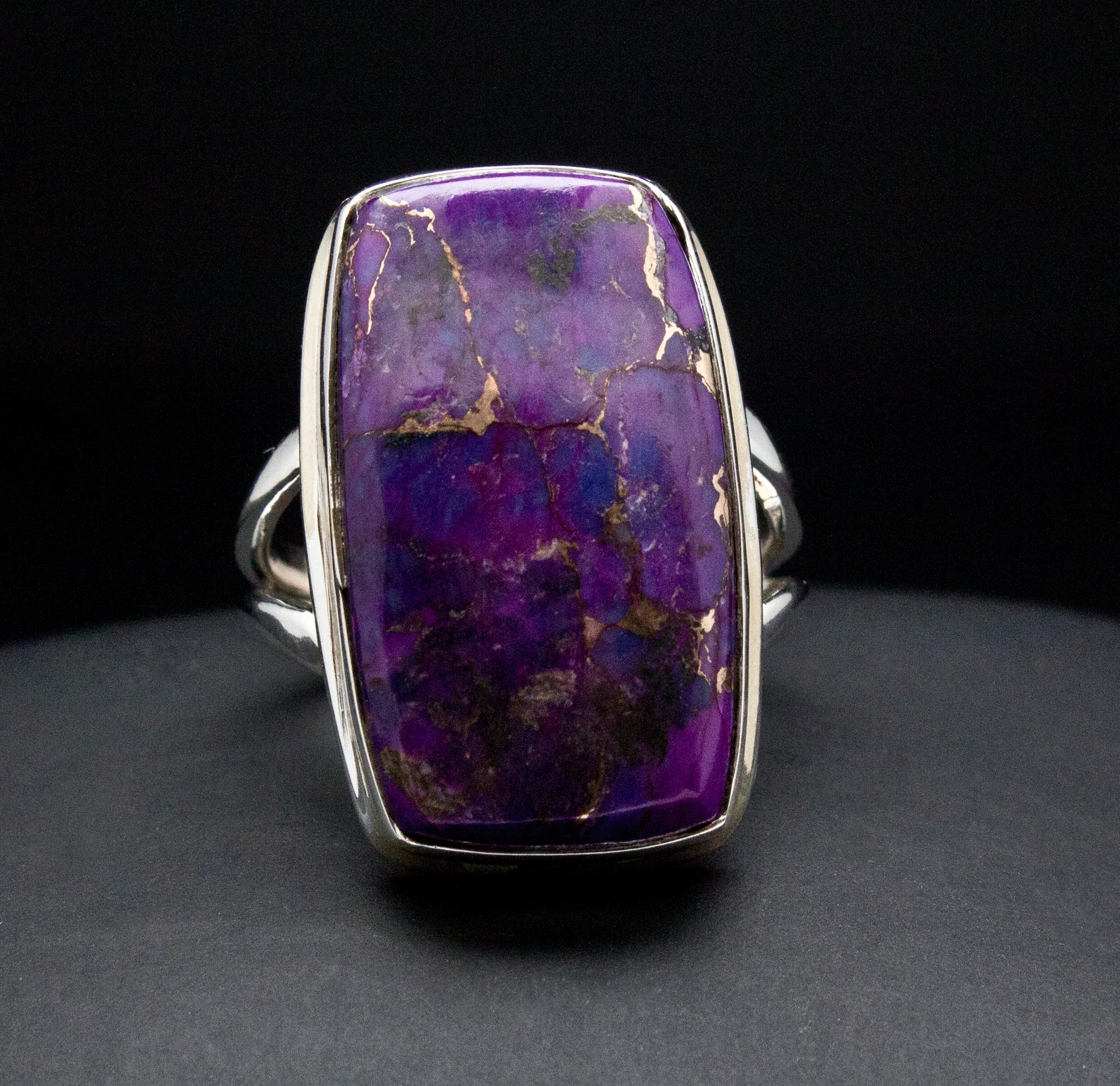 Sterling Silver Copper Purple Turquoise Ring Size 7