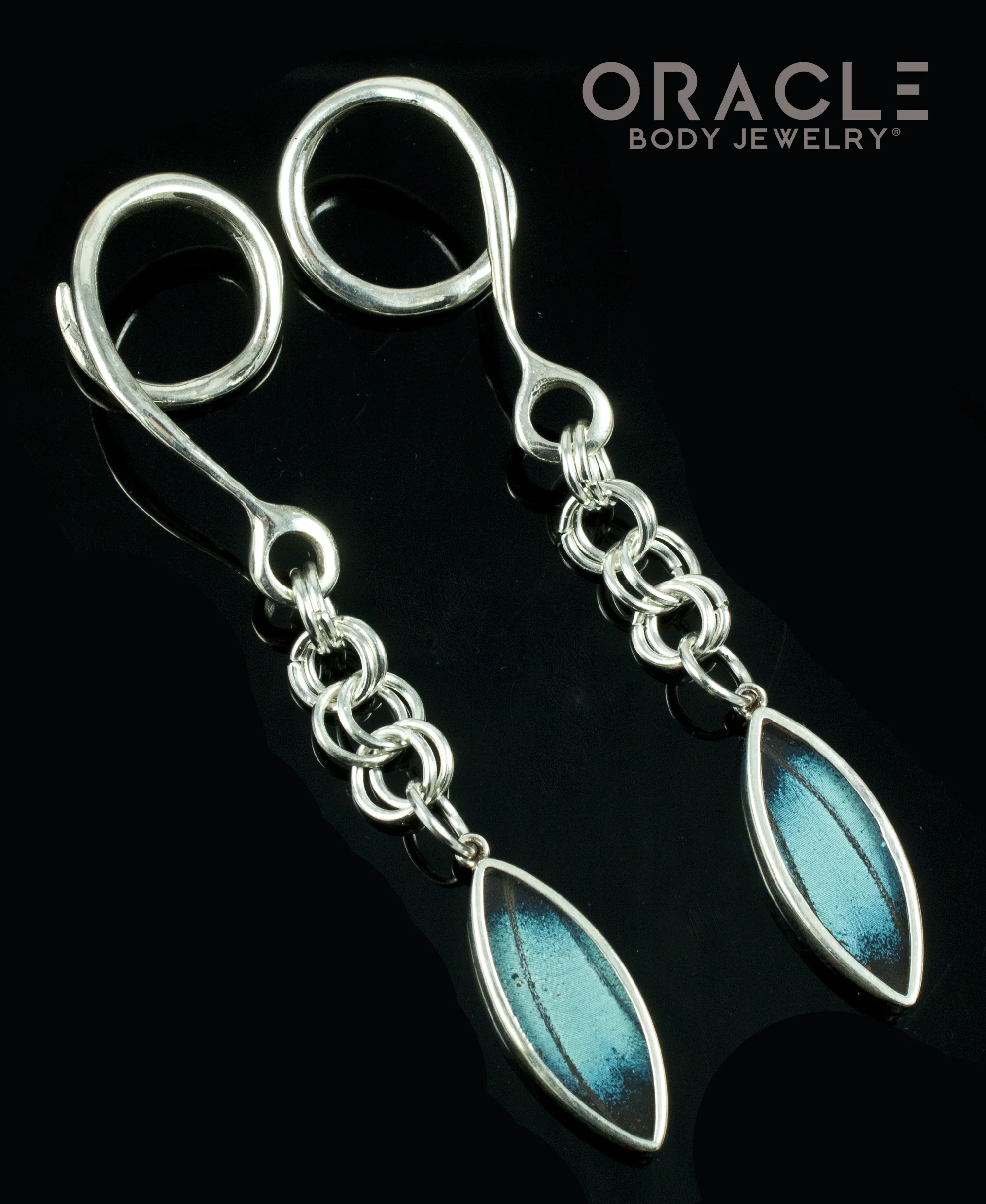 Sterling Silver Crossover With Natural Butterfly Wings