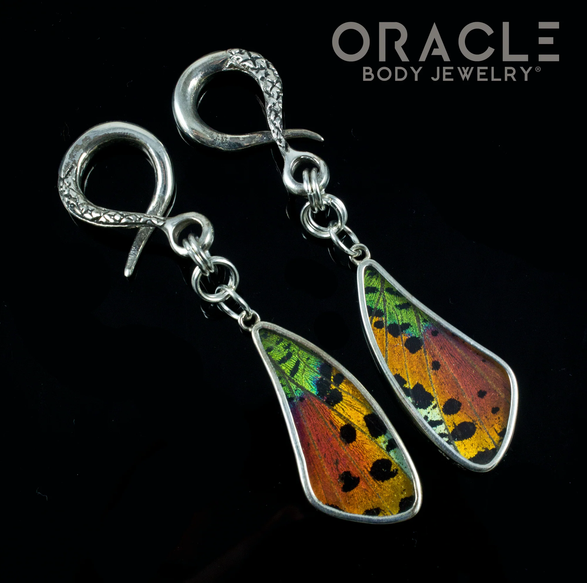 Sterling Silver Crossover With Natural Butterfly Wings - Image 2