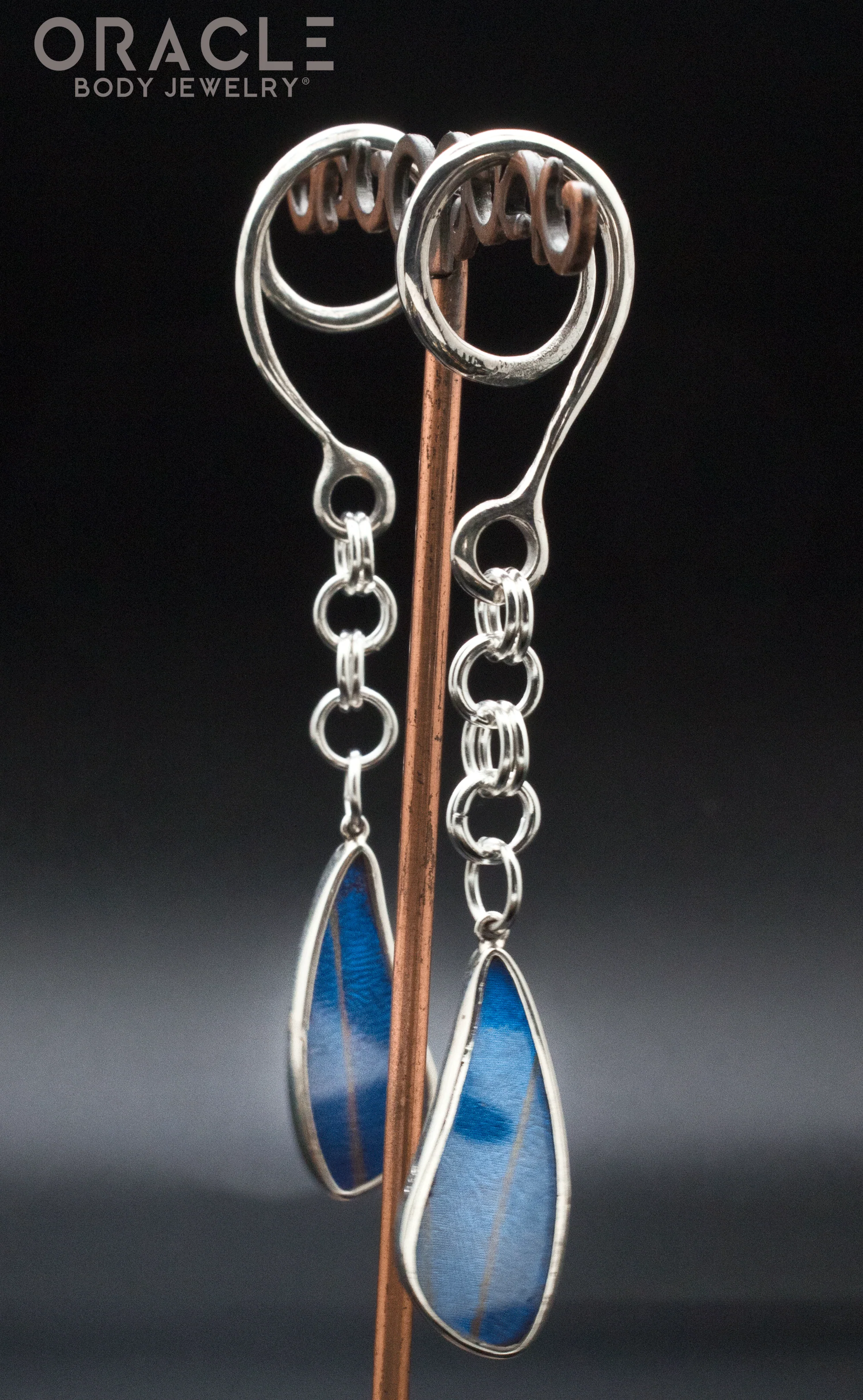 Sterling Silver Crossover With Natural Butterfly Wings - Image 2