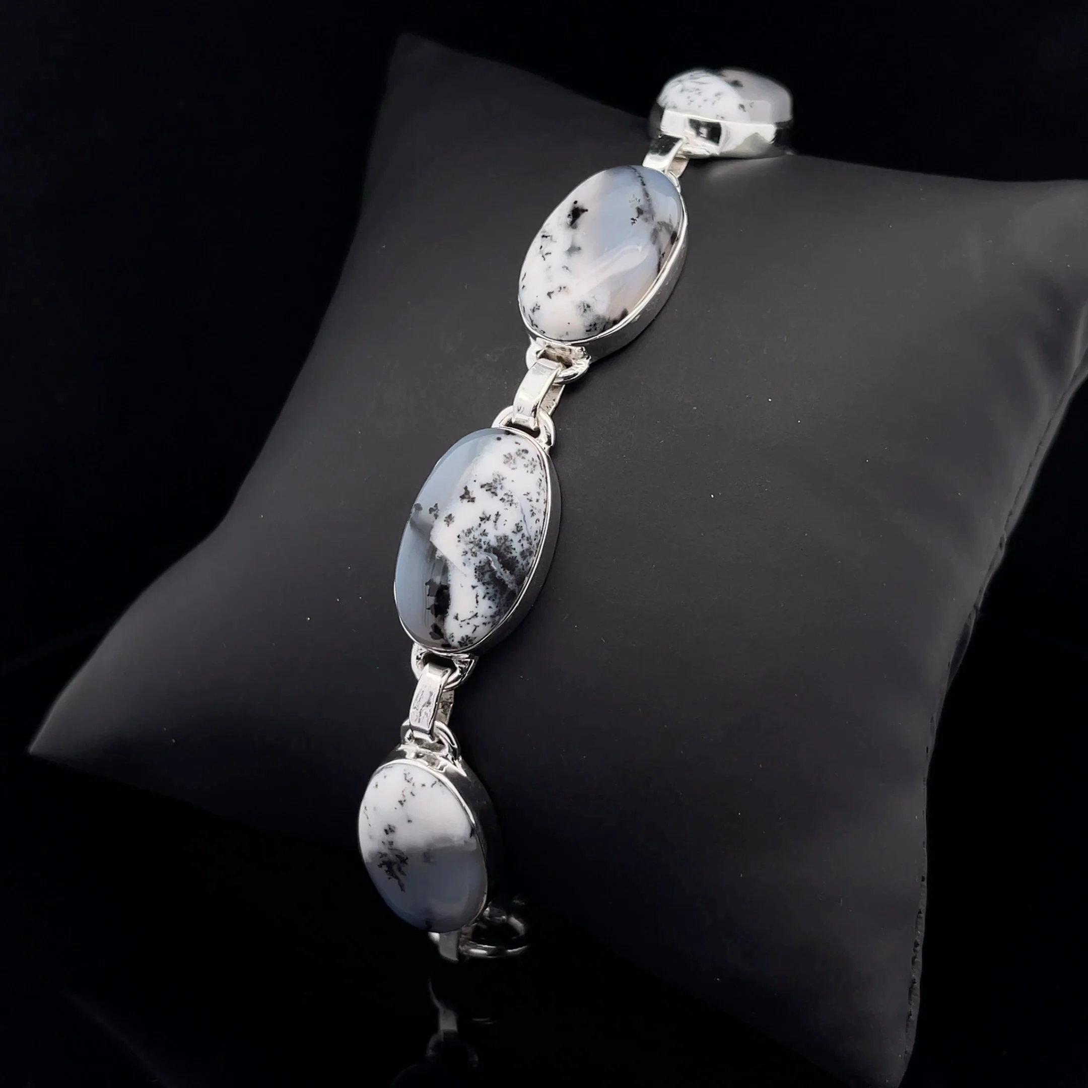 Sterling Silver Dendritic Opal Bracelet