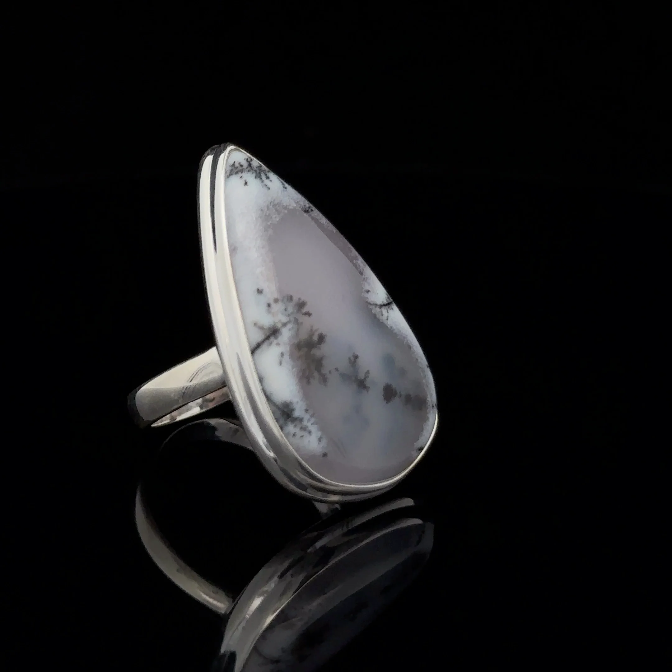 Sterling Silver Dendritic Opal Ring Size 7 - Image 2