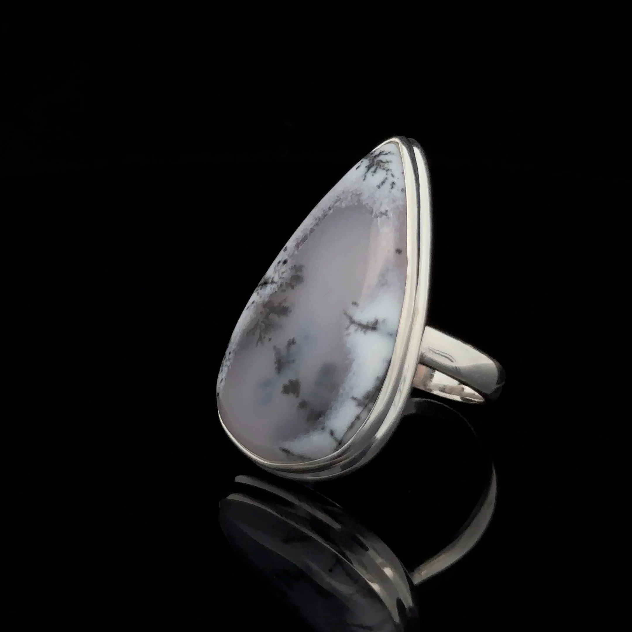 Sterling Silver Dendritic Opal Ring Size 7 - Image 3