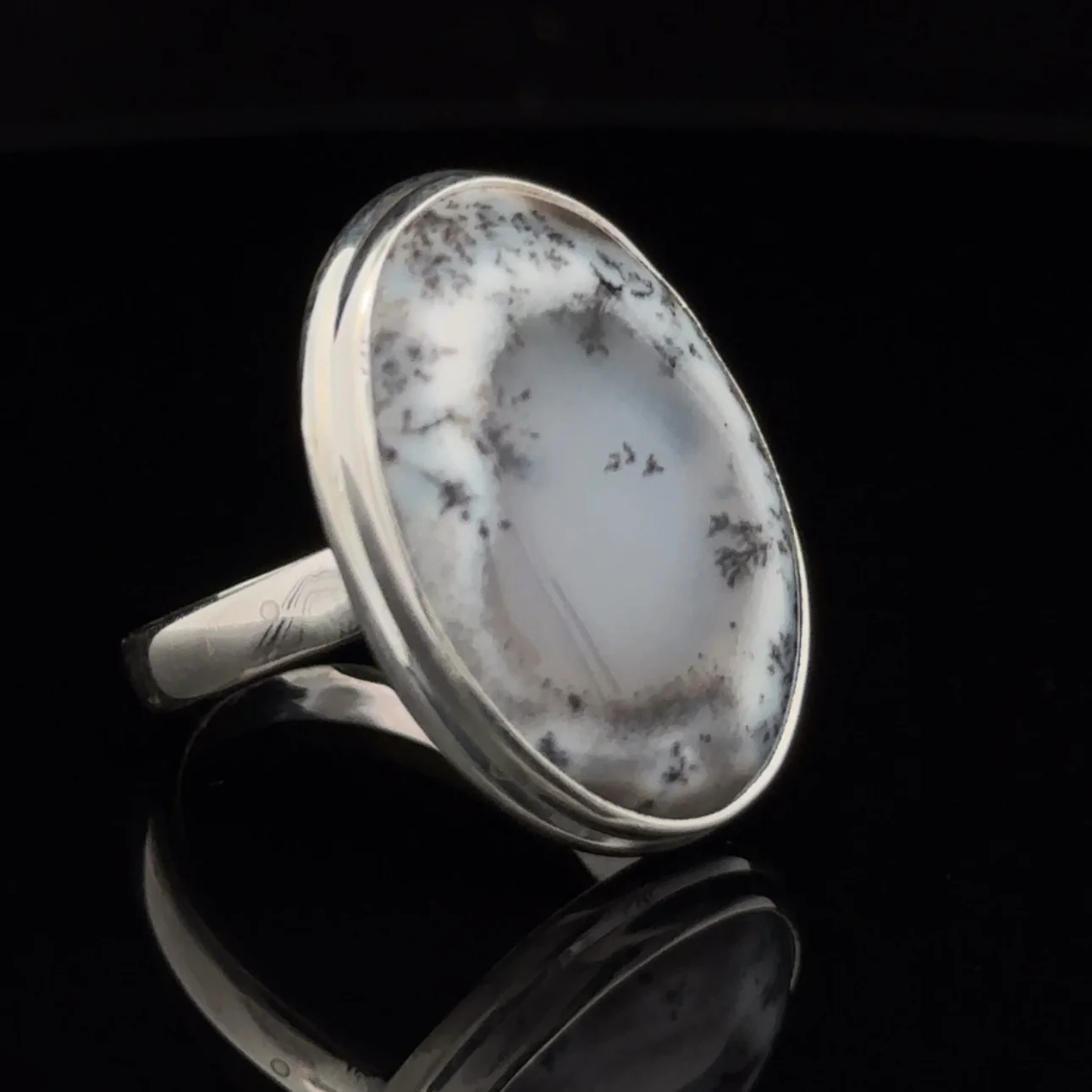 Sterling Silver Dendritic Opal Ring Size 9.5 - Image 2