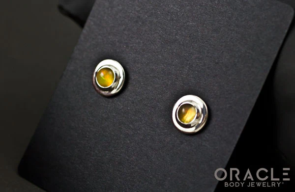 Sterling Silver Ethiopian Opal Earrings