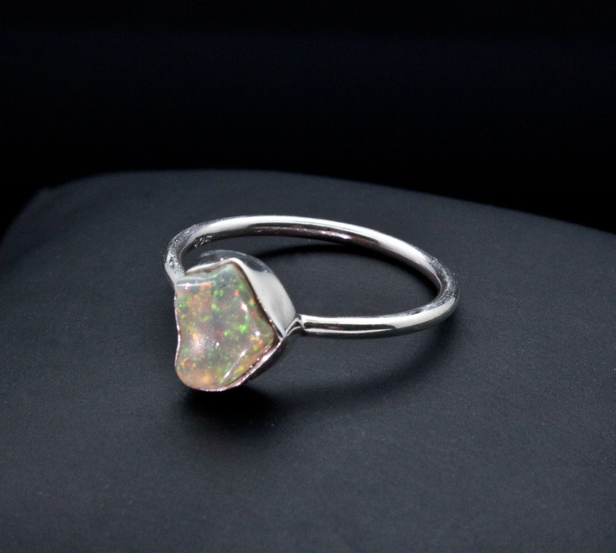 Sterling Silver Ethiopian Opal Ring Size 6 - Image 2