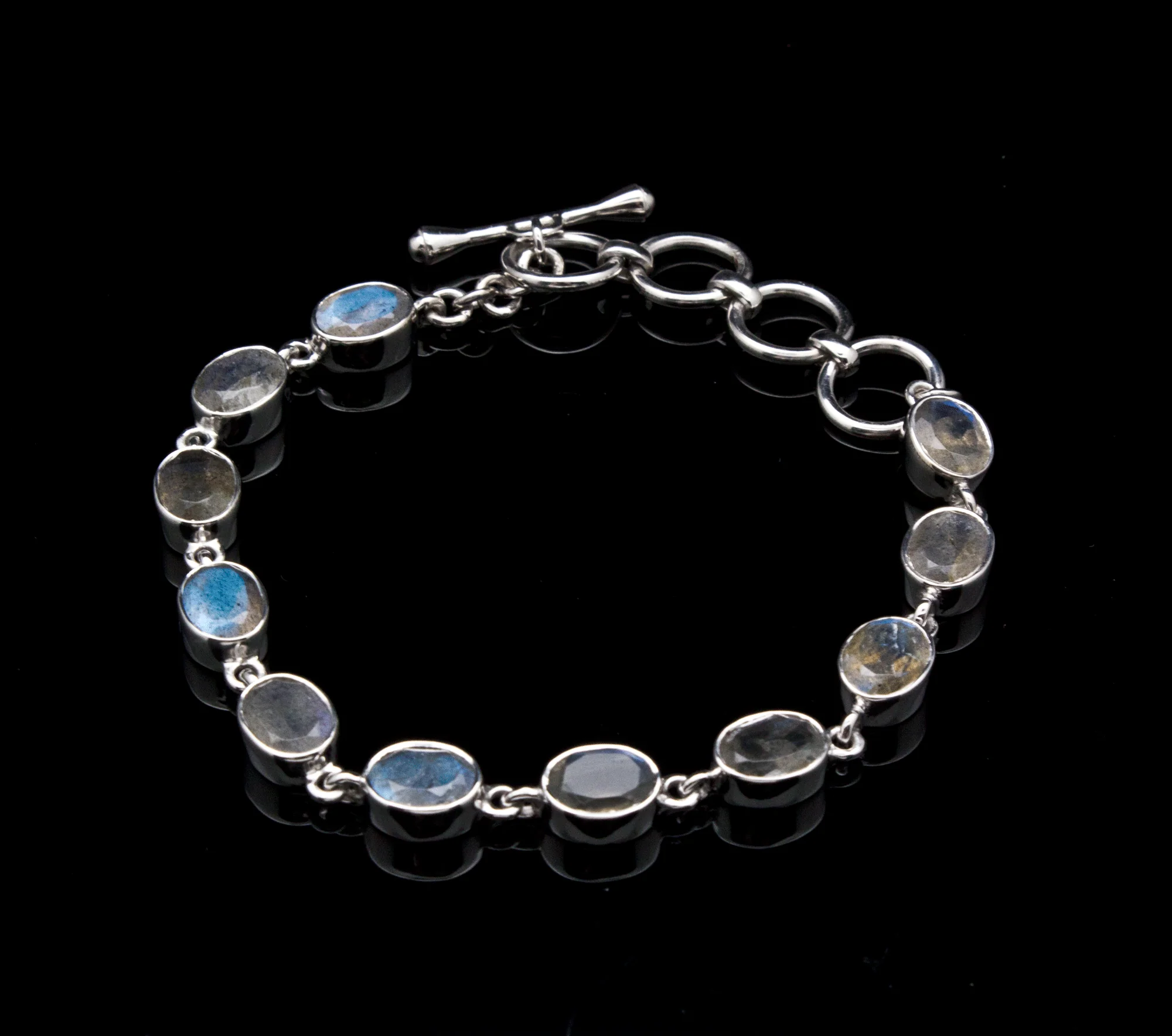 Sterling Silver Faceted Labradorite Bracelet - Image 3