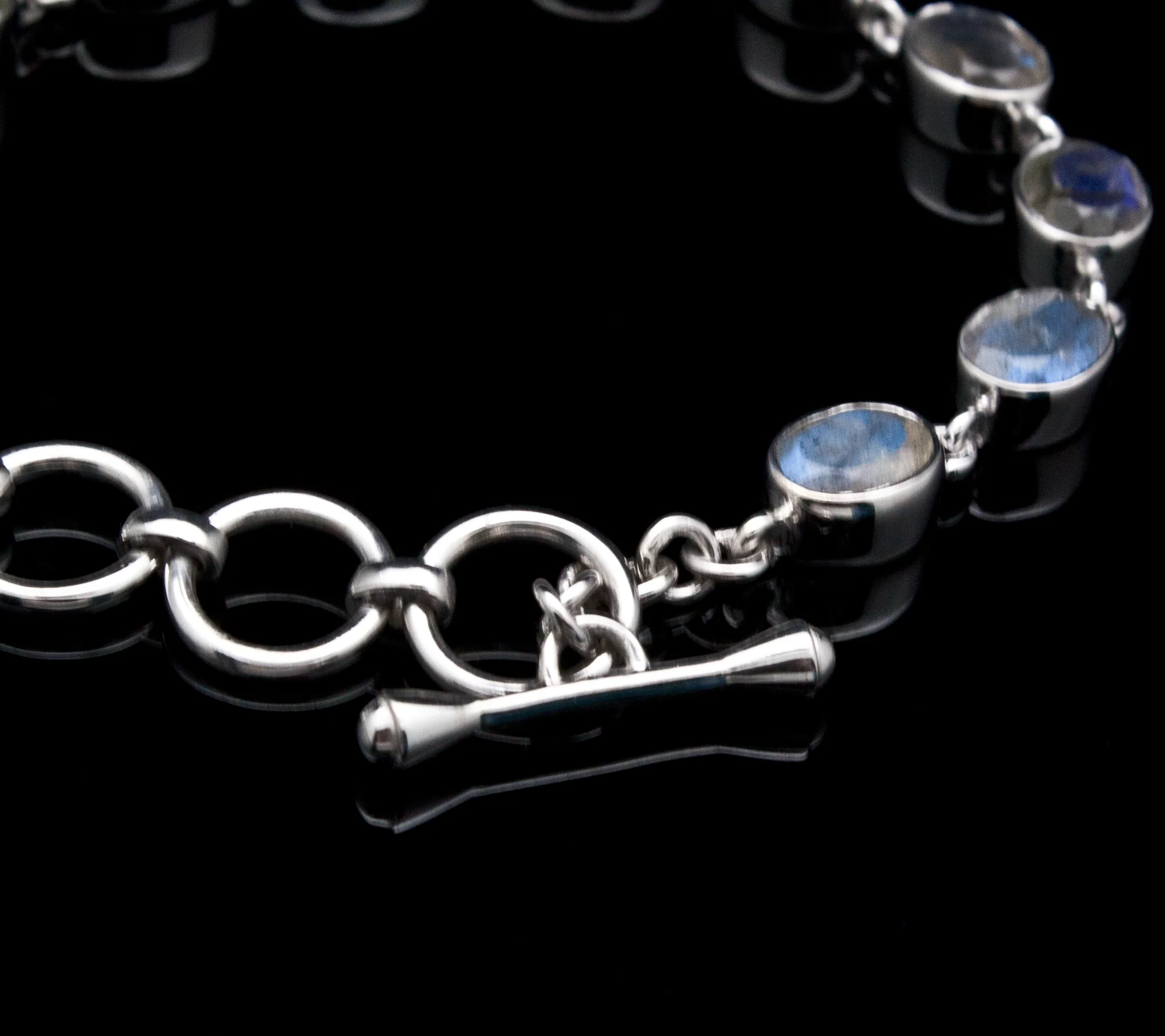 Sterling Silver Faceted Labradorite Bracelet - Image 4