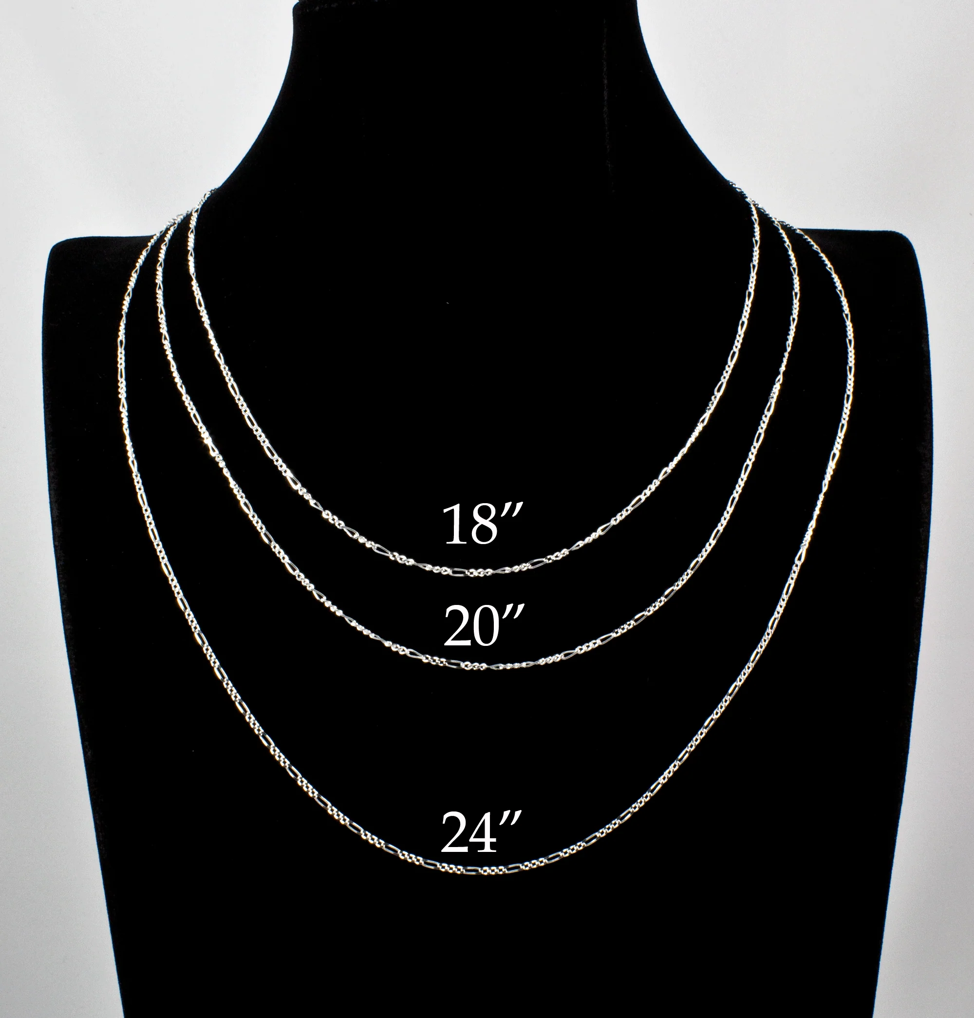 Sterling Silver Figaro Chains