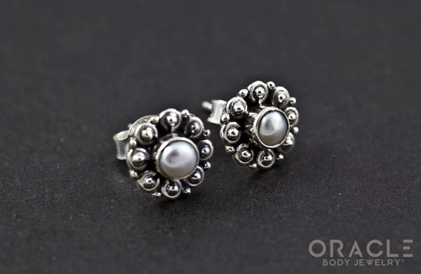 Sterling Silver Genuine Pearl Earrings