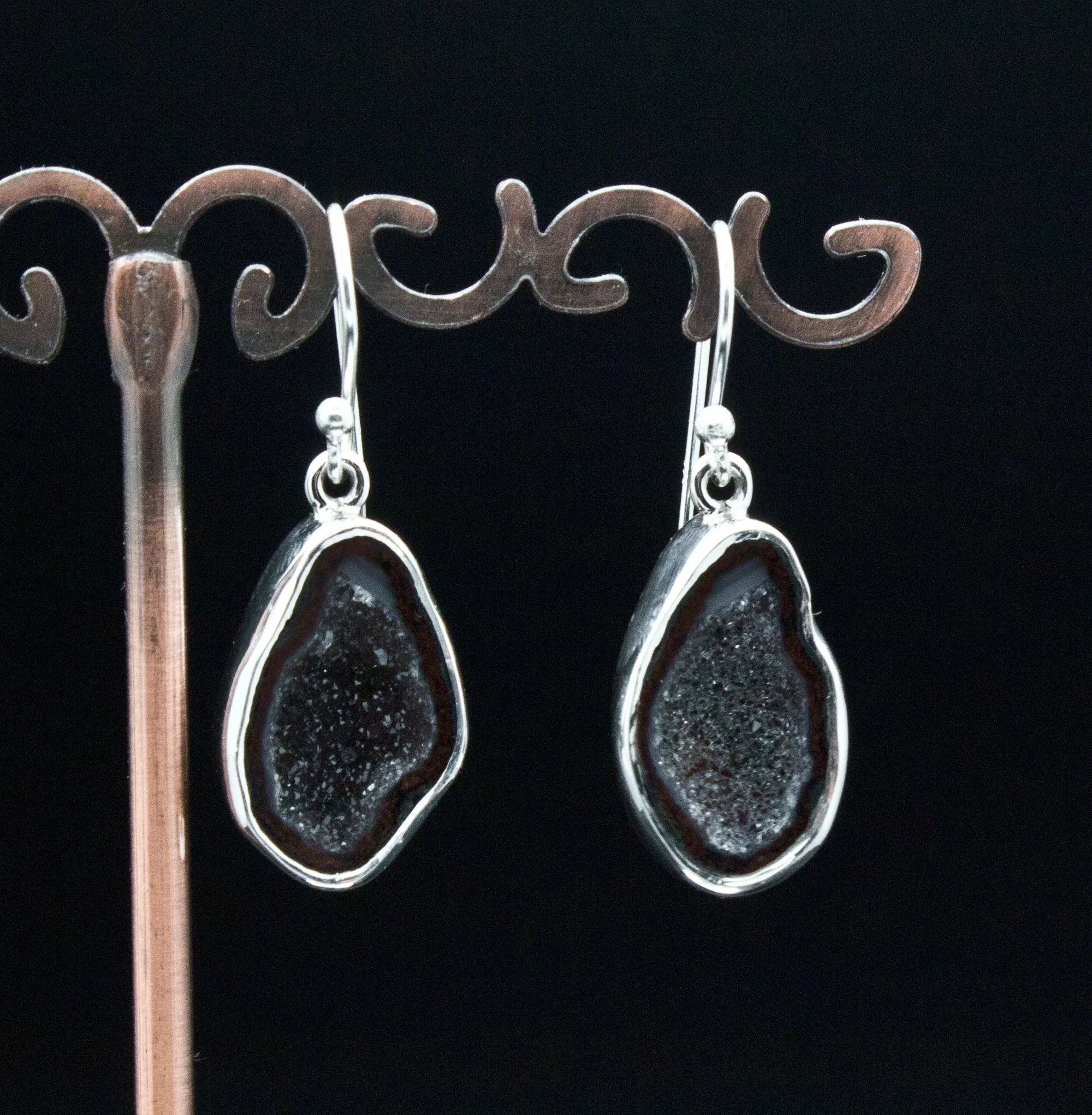 Sterling Silver Geode Earrings - Image 2