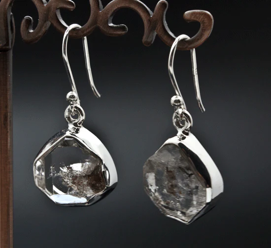 Sterling Silver Herkimer Diamond Earrings - Image 2