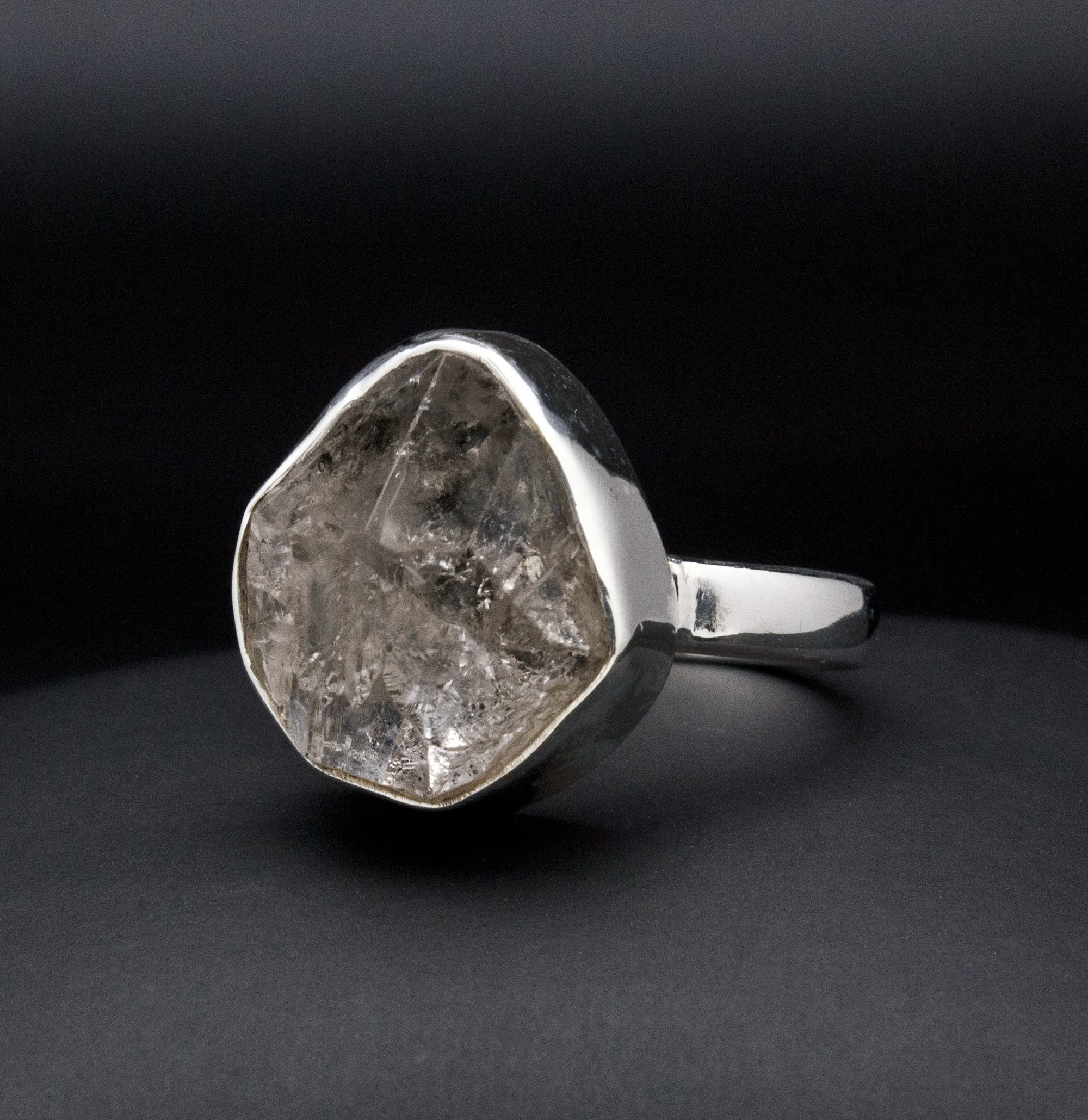 Sterling Silver Herkimer Diamond Ring Size 7 - Image 2