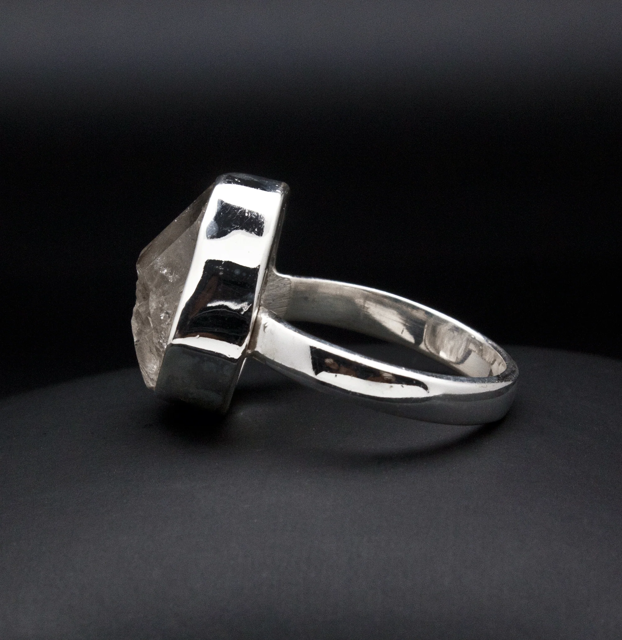 Sterling Silver Herkimer Diamond Ring Size 7 - Image 3