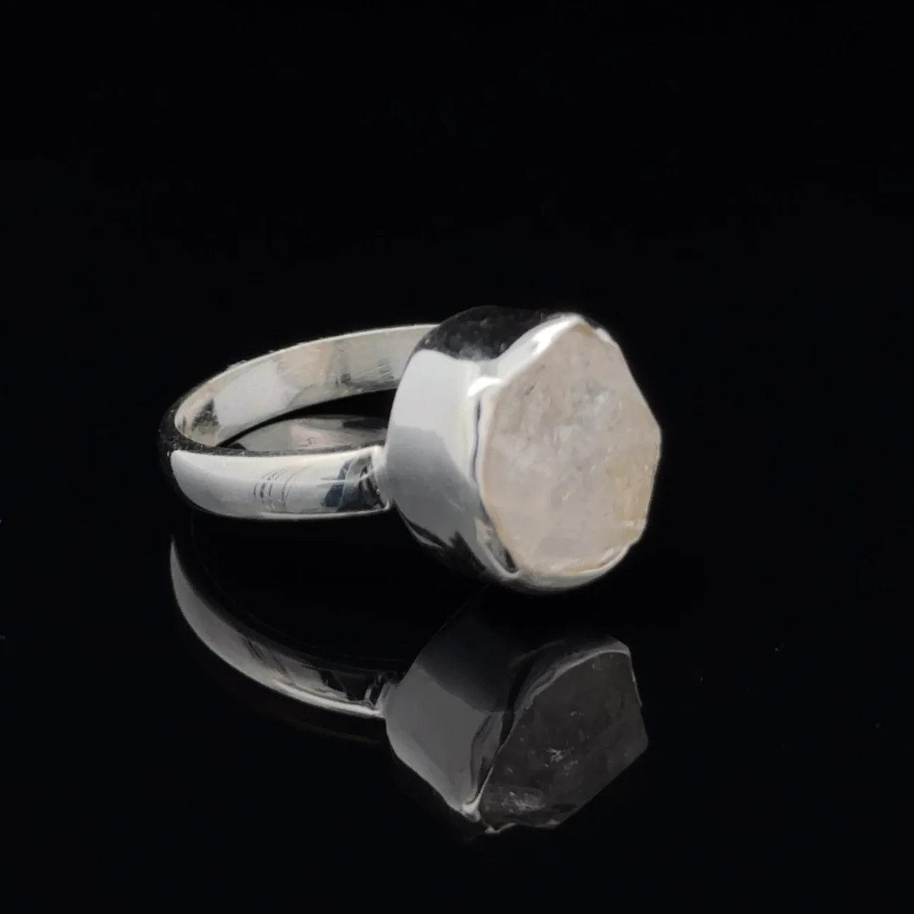 Sterling Silver Herkimer Diamond Ring Size 7 - Image 2
