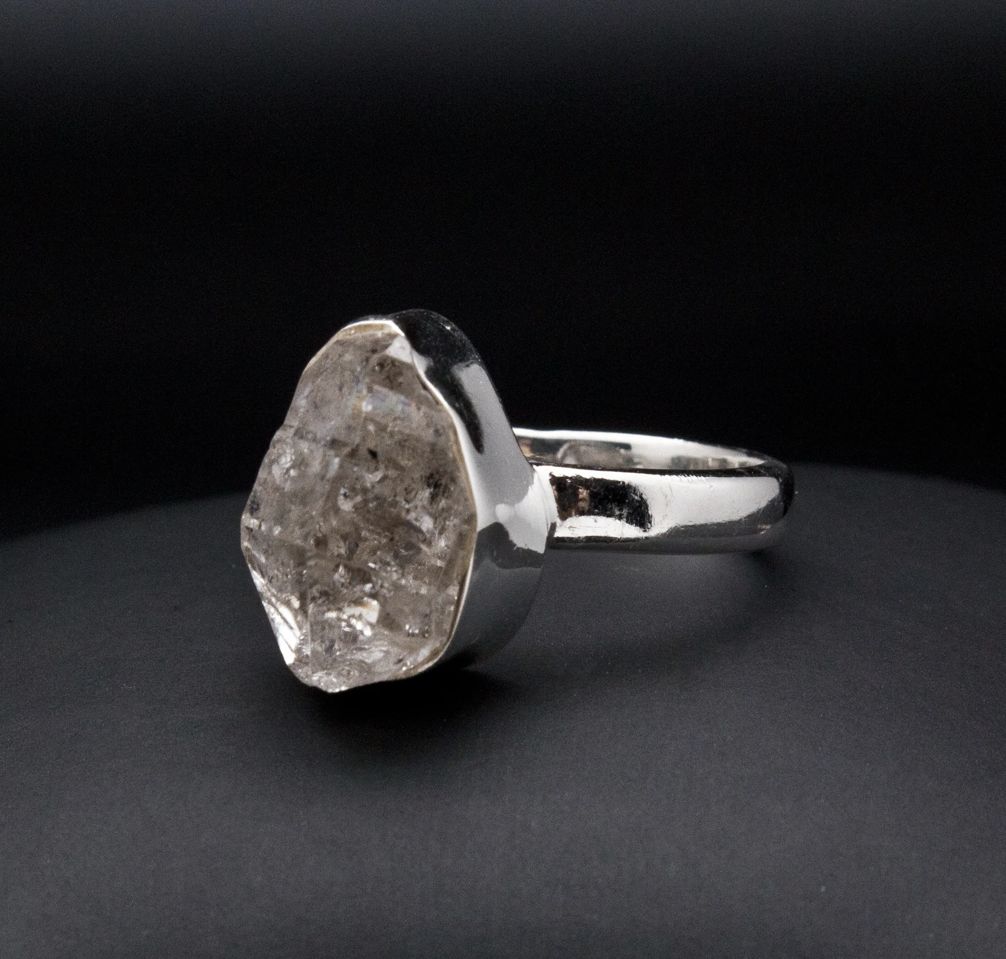Sterling Silver Herkimer Diamond Ring Size 7 - Image 2