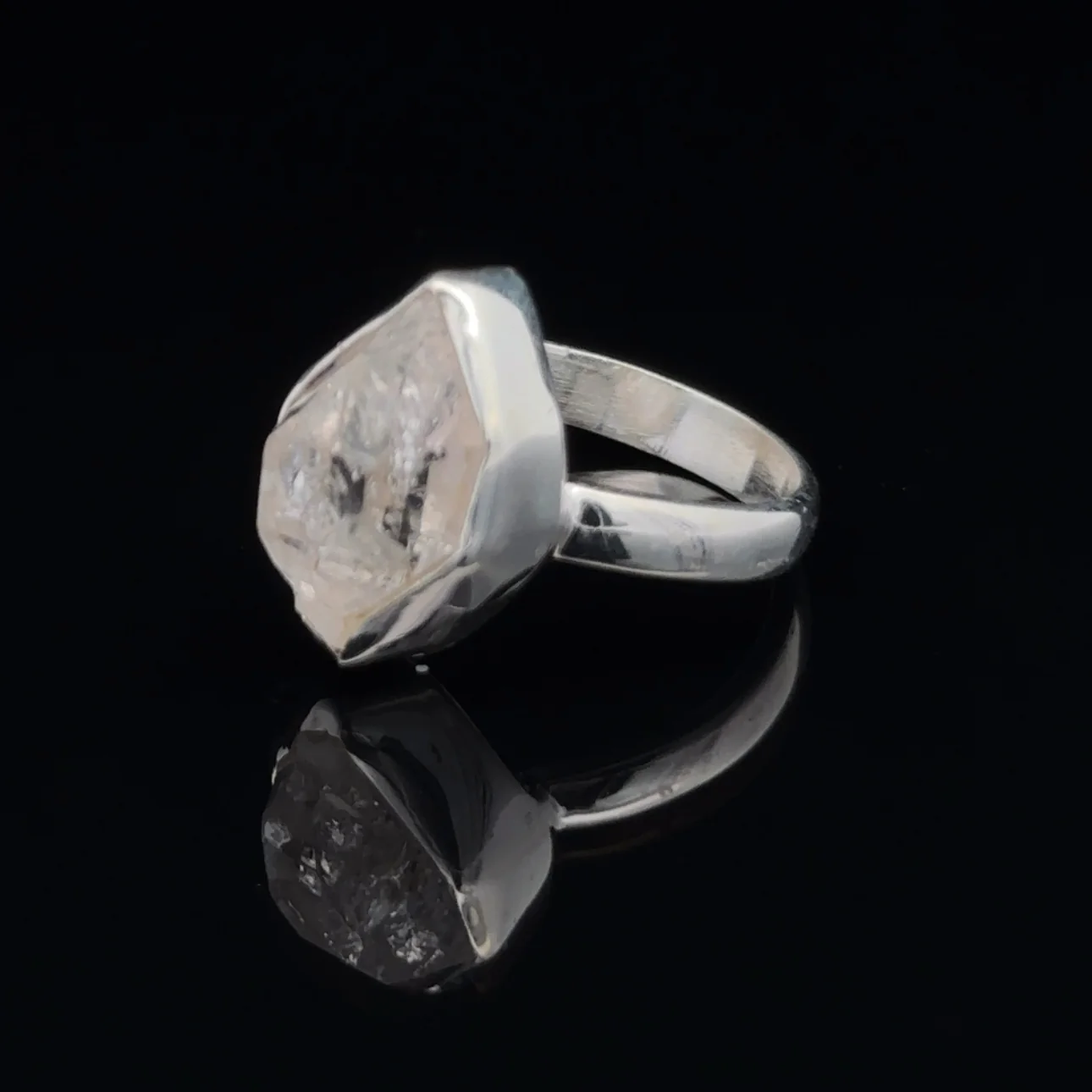 Sterling Silver Herkimer Diamond Ring Size 7 - Image 3