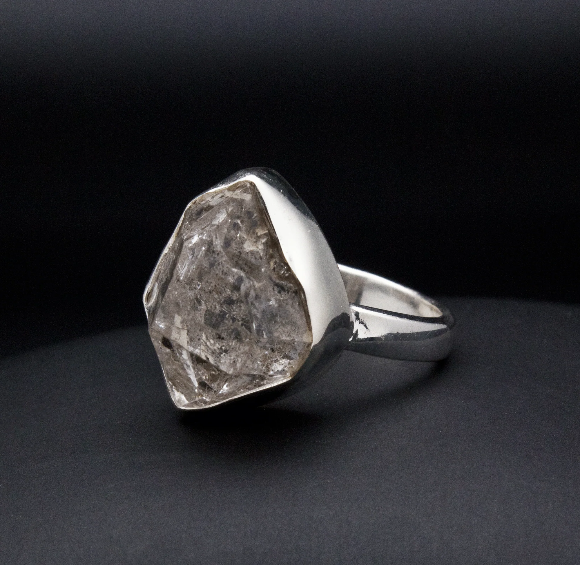 Sterling Silver Herkimer Diamond Ring Size 7 - Image 2
