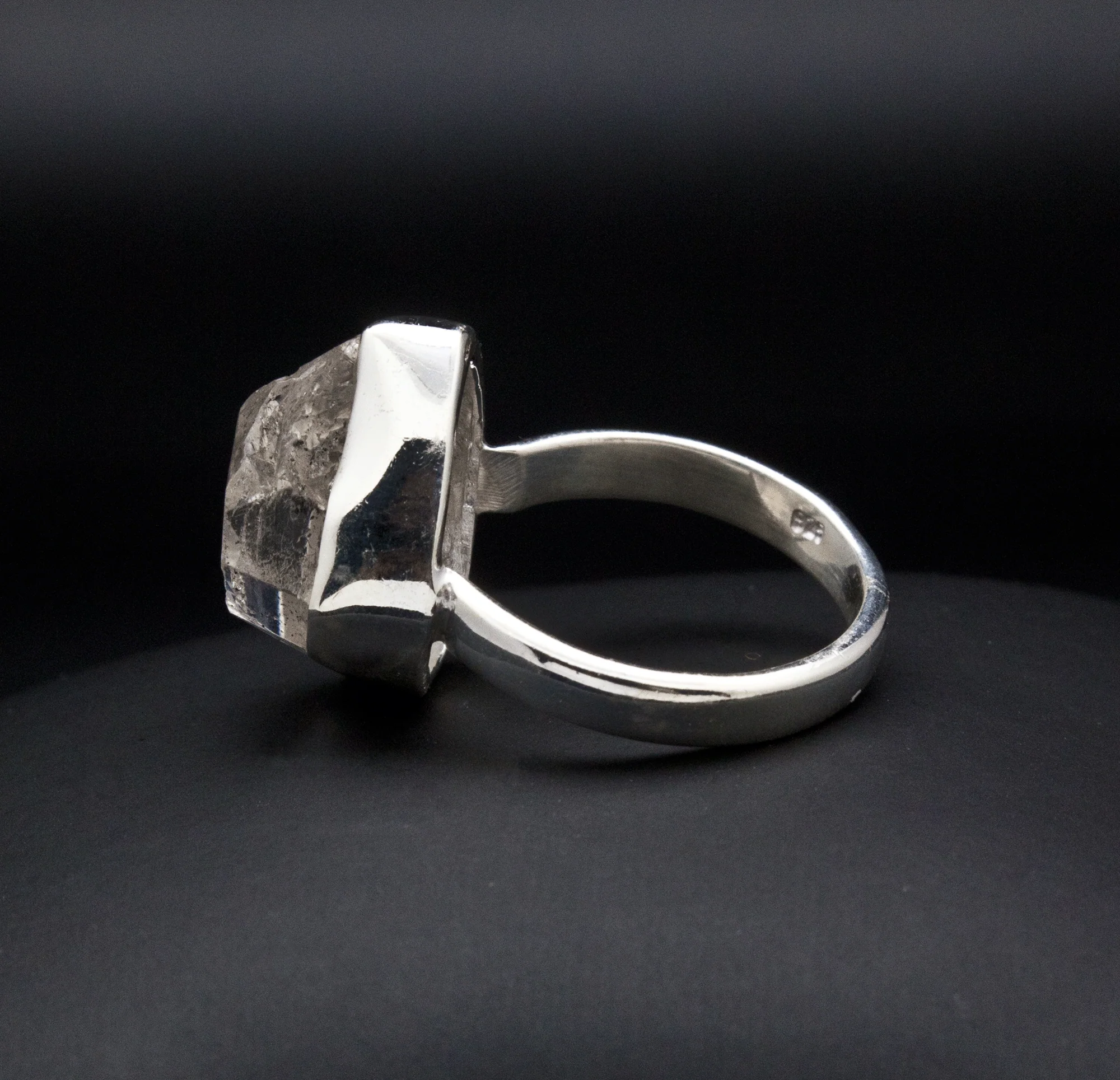 Sterling Silver Herkimer Diamond Ring Size 7 - Image 3