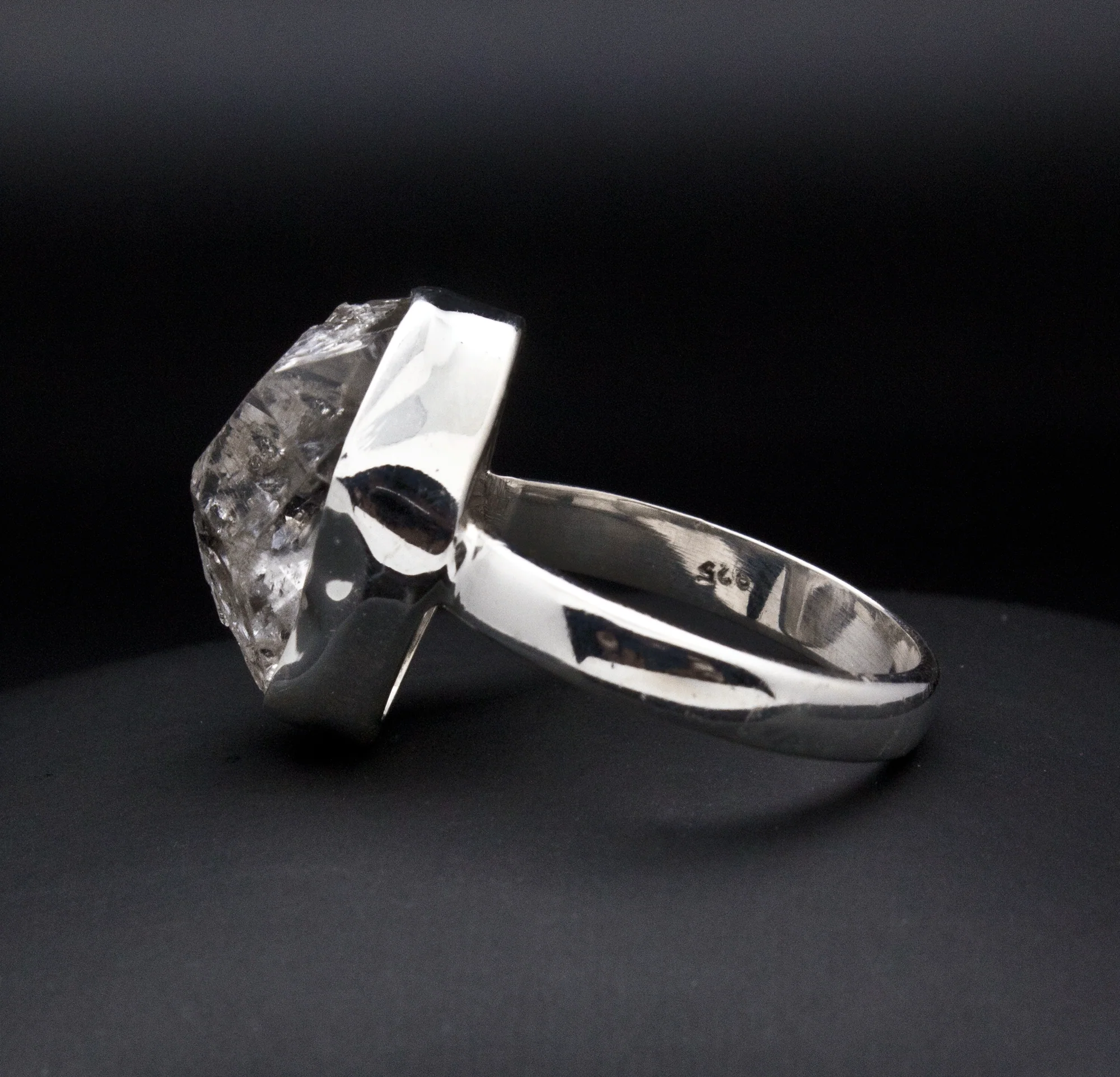 Sterling Silver Herkimer Diamond Ring Size 8 - Image 3
