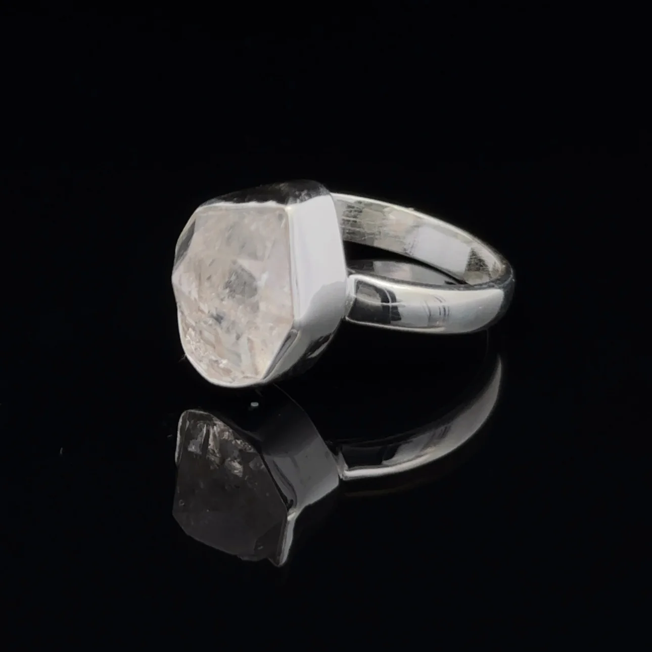 Sterling Silver Herkimer Diamond Ring Size 7 - Image 3