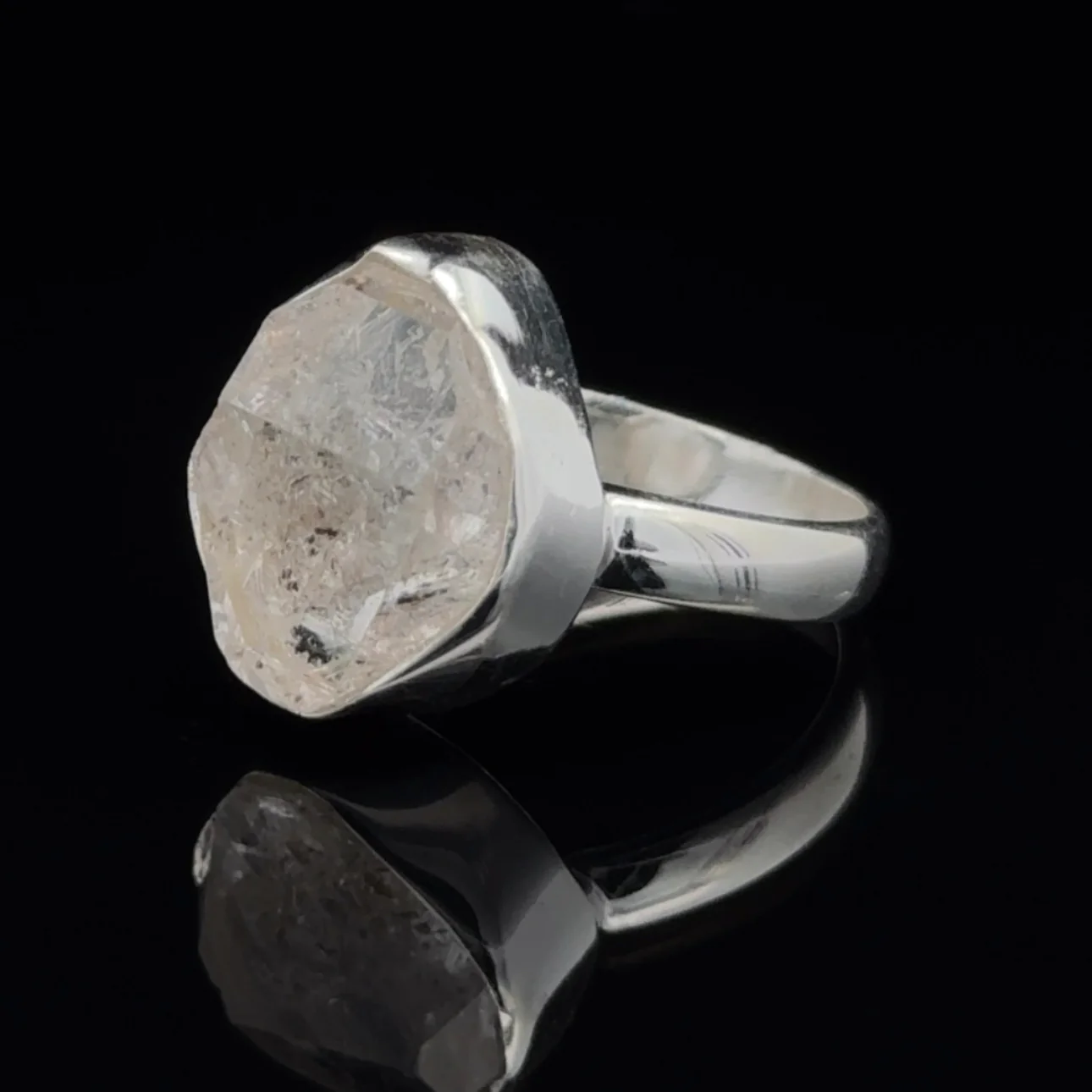 Sterling Silver Herkimer Diamond Ring Size 7 - Image 3