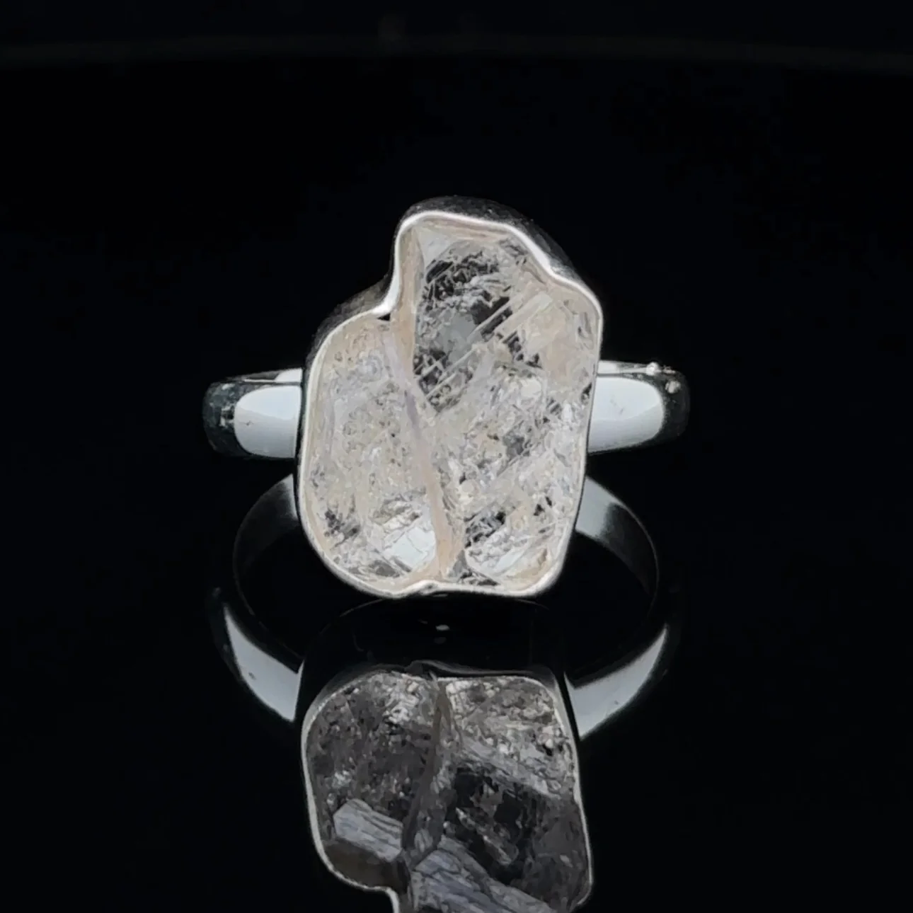 Sterling Silver Herkimer Diamond Ring Size 8