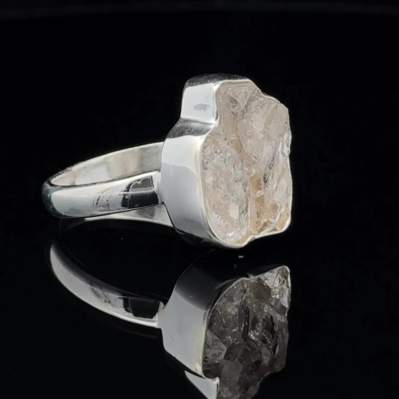 Sterling Silver Herkimer Diamond Ring Size 8 - Image 2