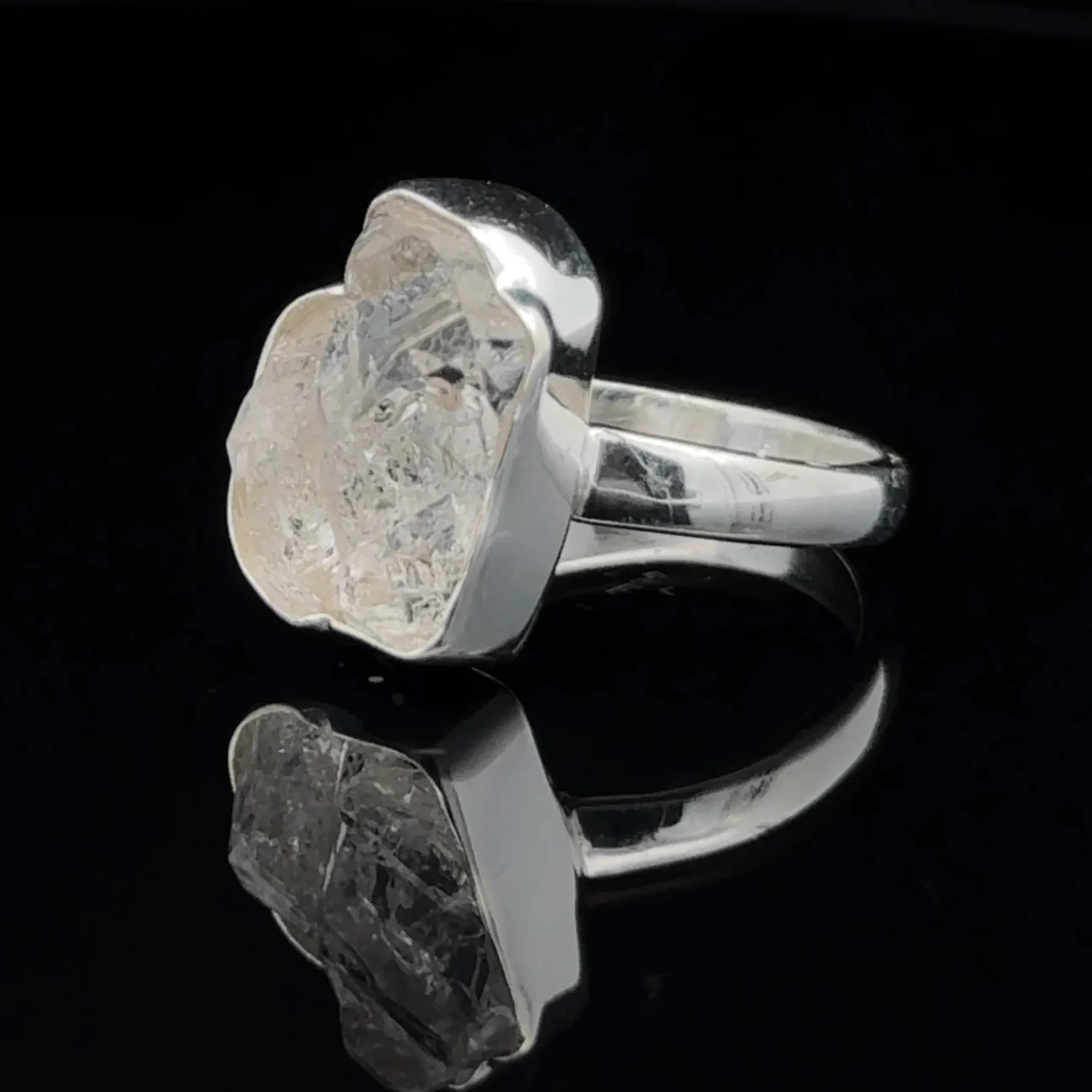 Sterling Silver Herkimer Diamond Ring Size 8 - Image 3