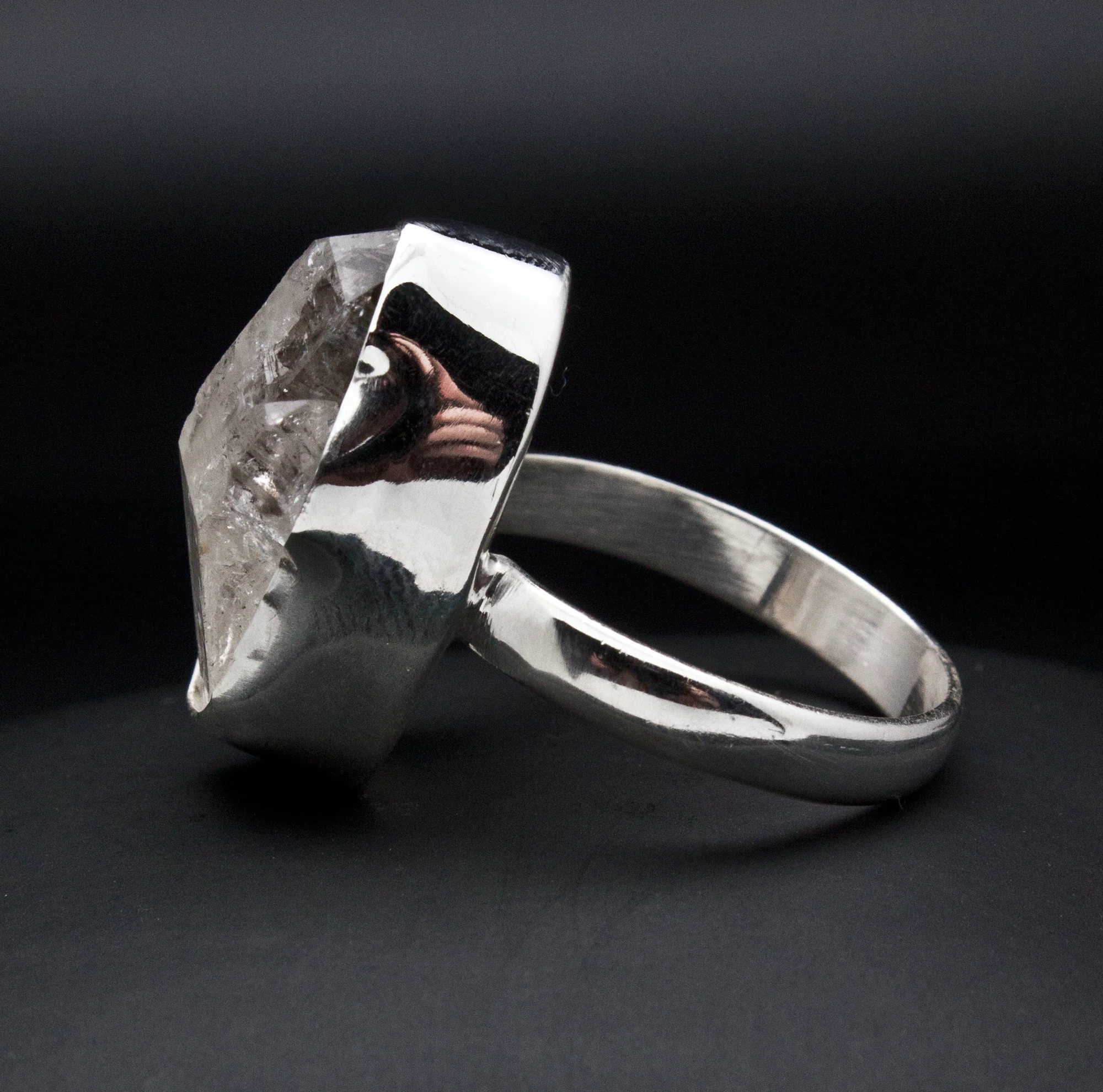 Sterling Silver Herkimer Diamond Ring Size 10 - Image 3